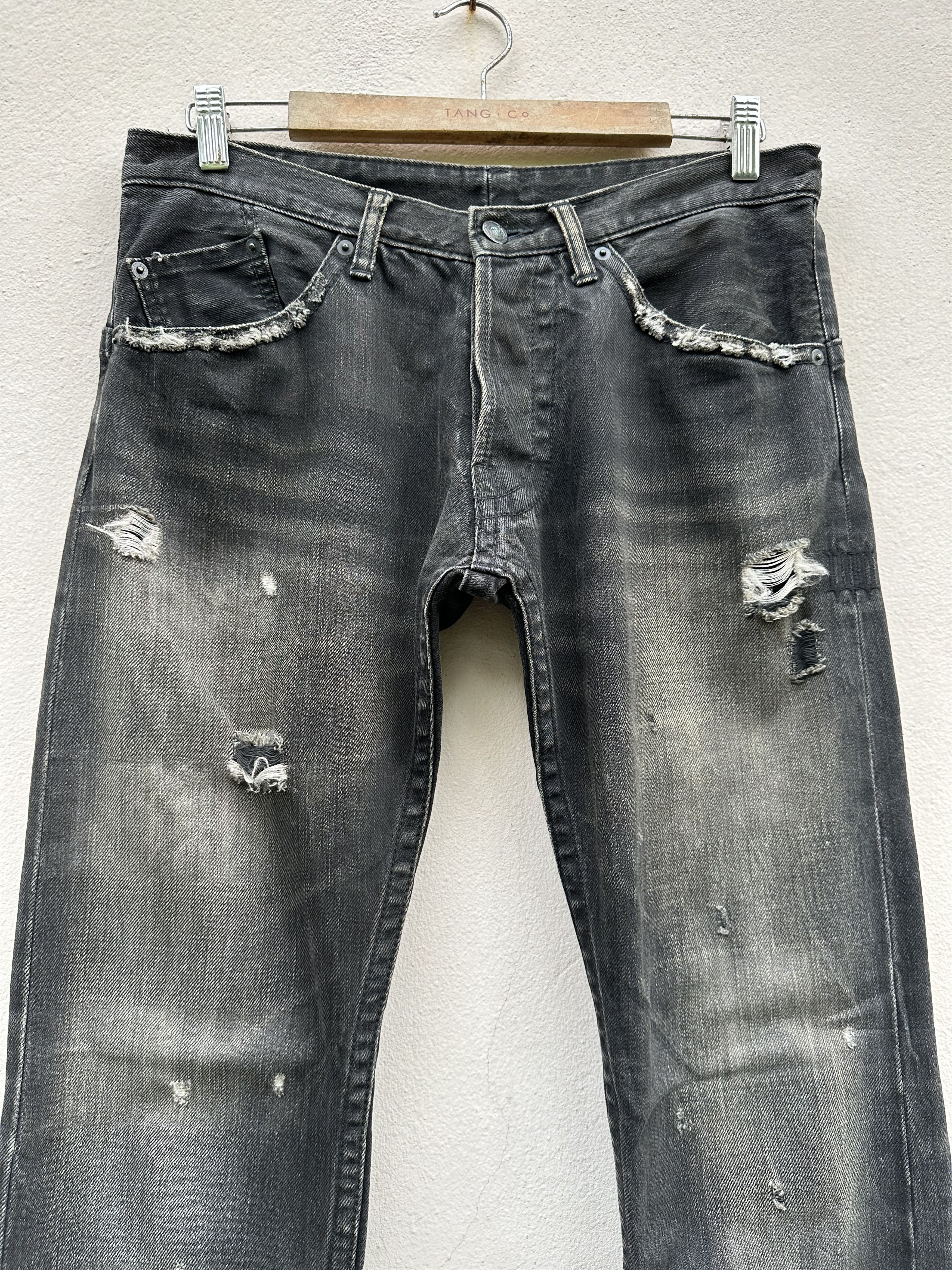 Yasuyuki Ishii Vintage Japanese Brand Troiso Distressed Flare Denim Jeans Size US 32 / EU 48 - 4 Thumbnail