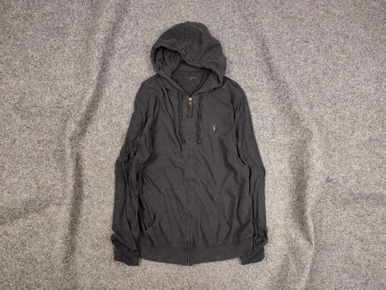 Allsaints Allsaints Brace Dark Gray Full Zip Light Hoodie Size US L / EU 52-54 / 3 - 1 Thumbnail