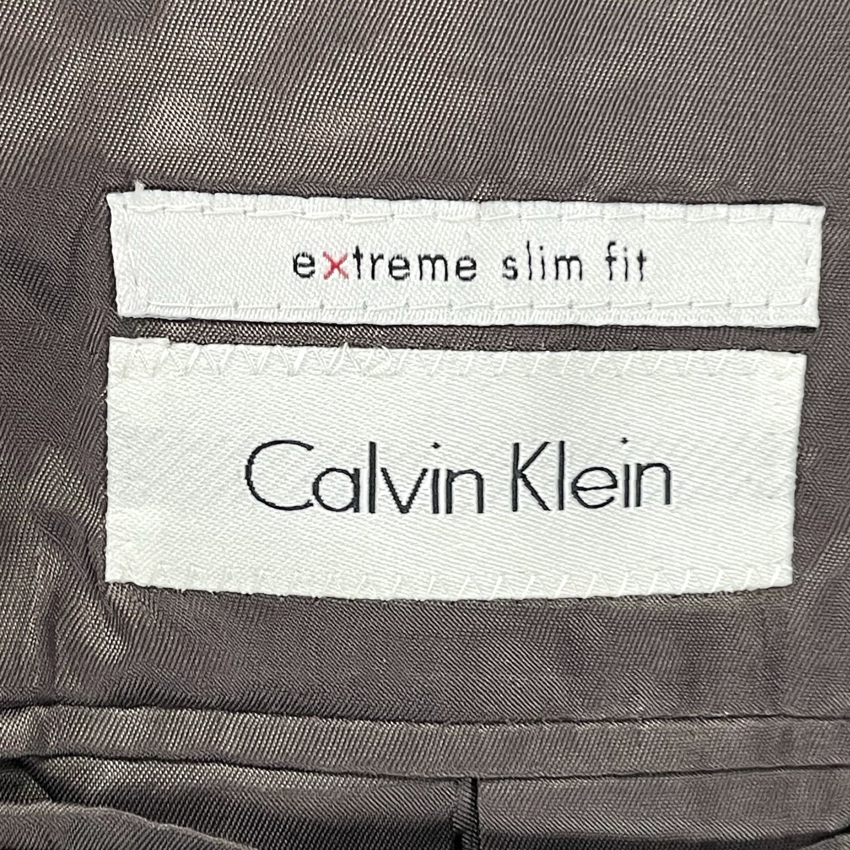 Calvin Klein Calvin Klein Brown Wool Extreme Slim Fit 2 Button Sport Coat Blazer Size 38L Size 38R - 3 Thumbnail
