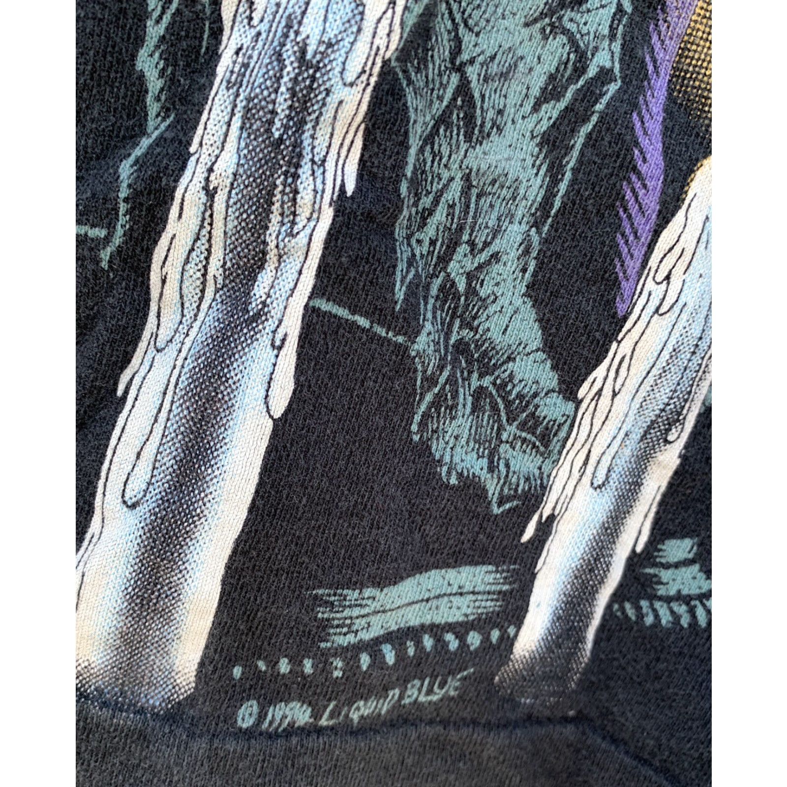 Liquid Blue VINTAGE Liquid Blue T-Shirt Men L Black 90s Graphic Front Back Single Stitch 100% Cotton USA Made Size L Size US L / EU 52-54 / 3 - 7 Thumbnail