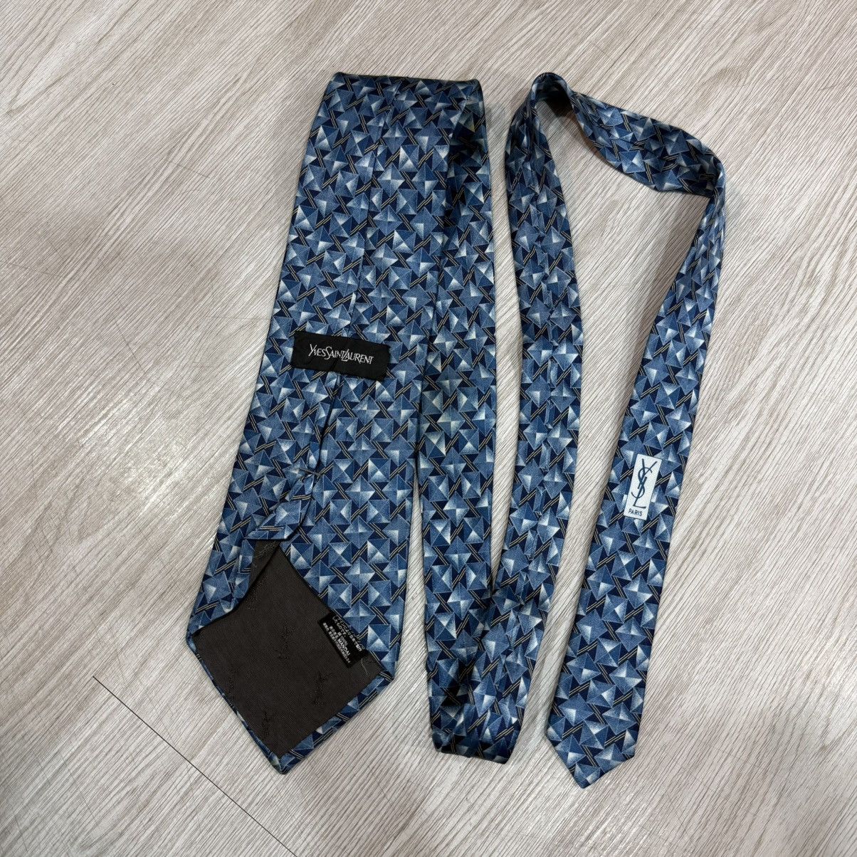 Yves Saint Laurent YVES SAINT LAURENT tie geometric silk YSL Size ONE SIZE - 1 Thumbnail