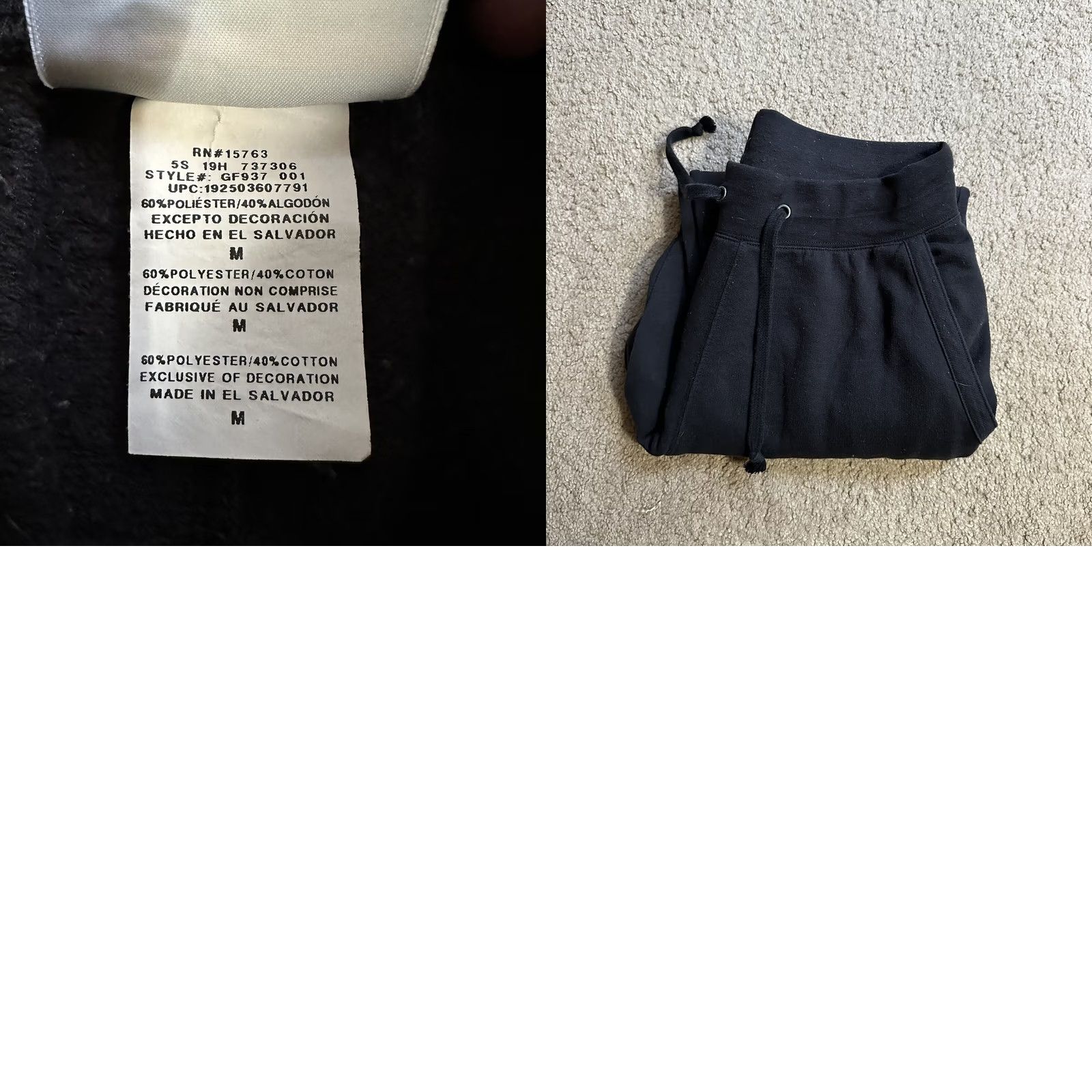Champion Champion Sweatpants Womens Medium Black Fleece Joggers Pockets Spellout Drawstring Size 29" - 9 Thumbnail