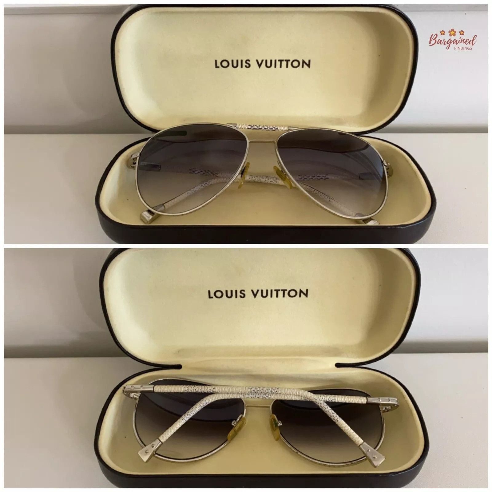 Louis Vuitton LOUIS VUITTON Damier Azur Conspiration Pilote Sunglasses Size ONE SIZE - 6 Thumbnail