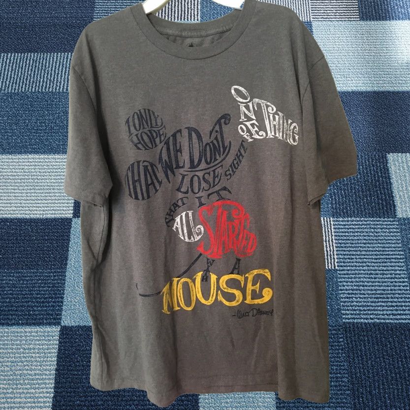 Disney VINTAGE MICKEY MOUSE IT ALL STARTED WITH A MOUSE T SHIRT Sz L Large Walt Disney Parks Size US L / EU 52-54 / 3 - 1 Thumbnail