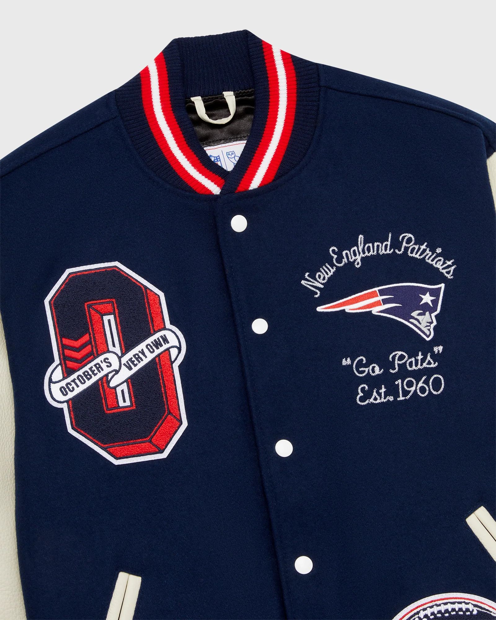Drake OVO x NFL NEW ENGLAND PATRIOTS VARSITY JACKET Size US M / EU 48-50 / 2 - 9 Thumbnail