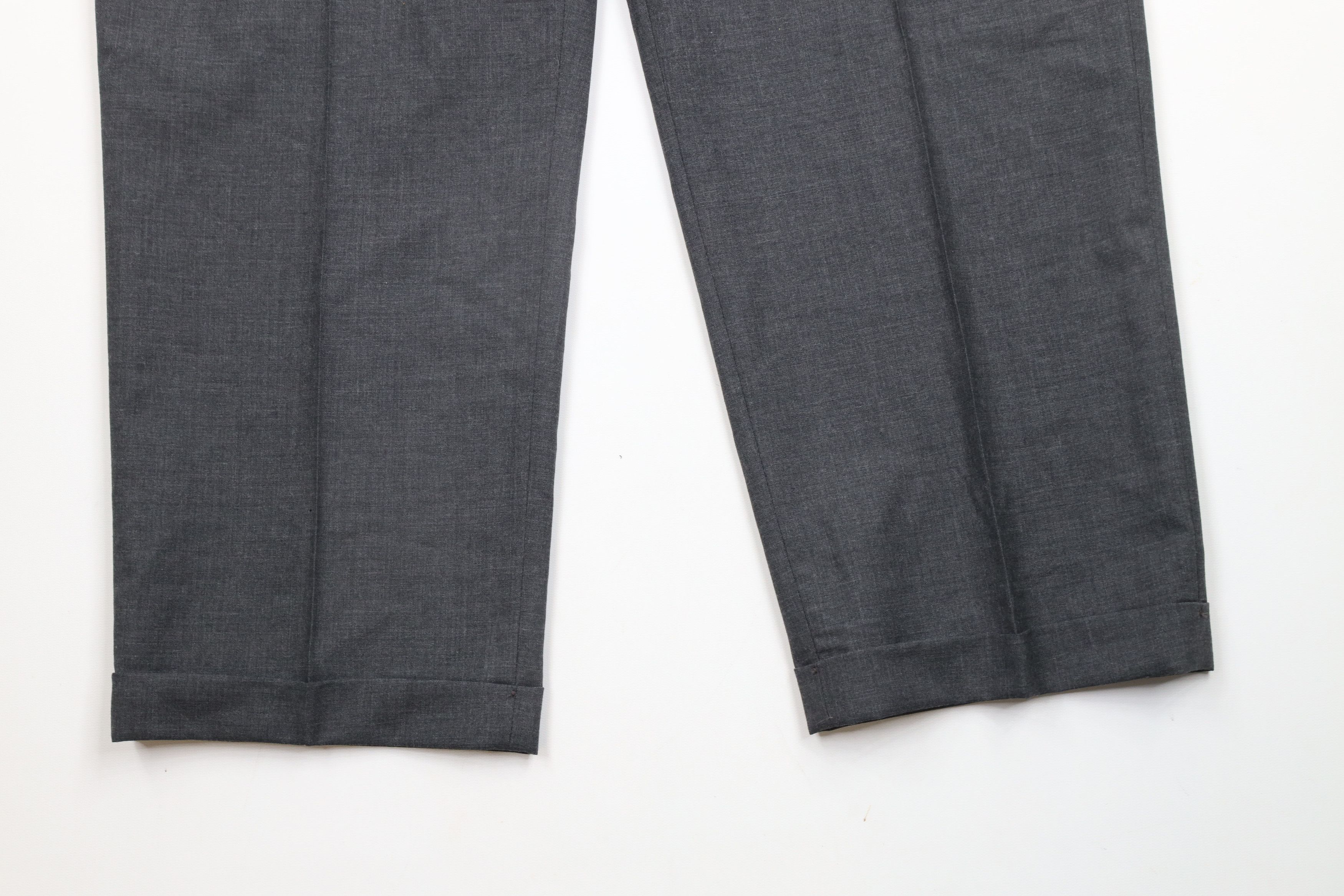 Lands' End × Vintage Deadstock Vintage 90s Lands End Wool Wide Leg Chino Pants Size US 36 / EU 52 - 6 Thumbnail