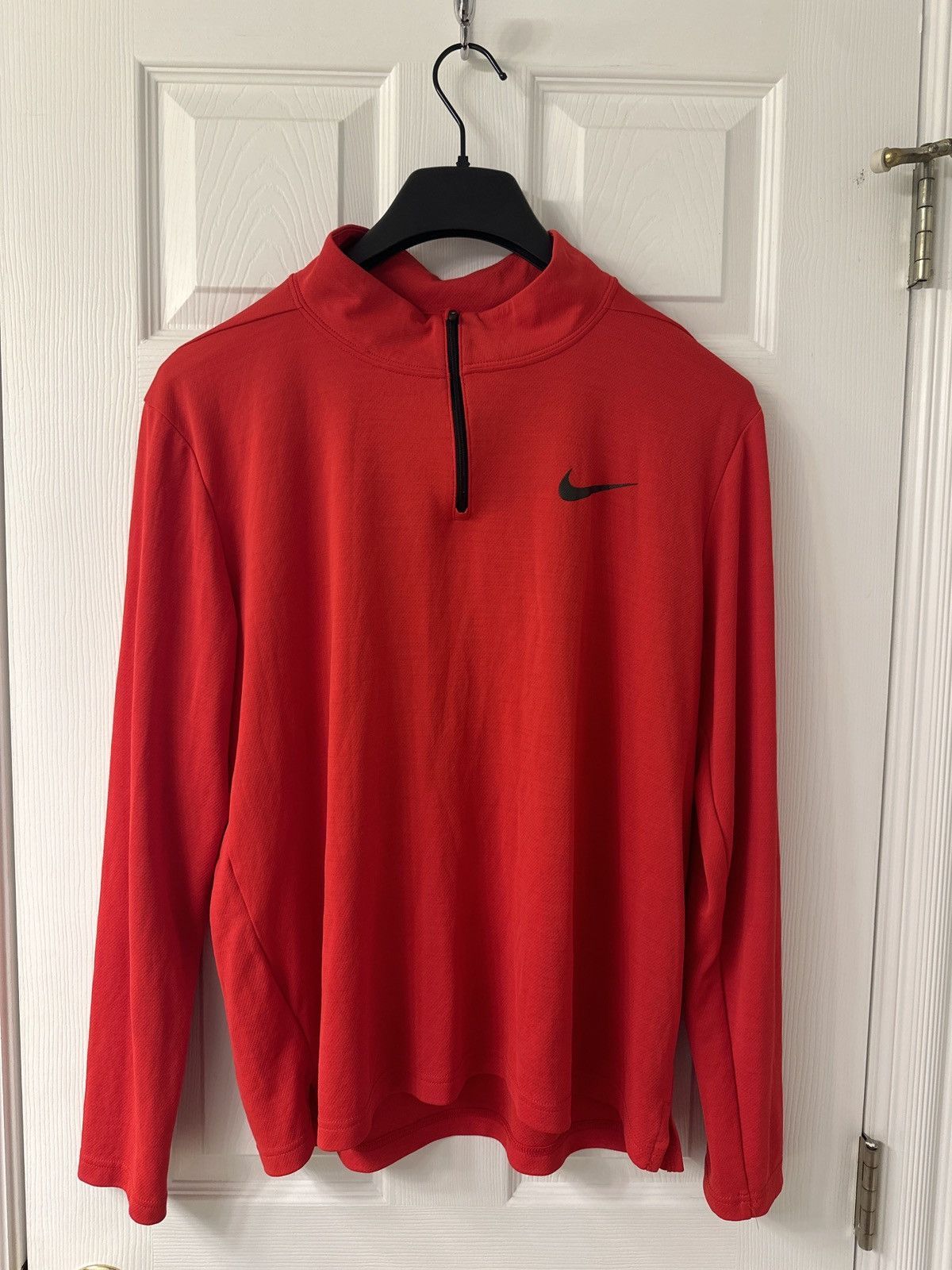 Nike Nike Quarter Zip (Red, Tight Fit, Thin Material) Size US L / EU 52-54 / 3 - 1 Thumbnail