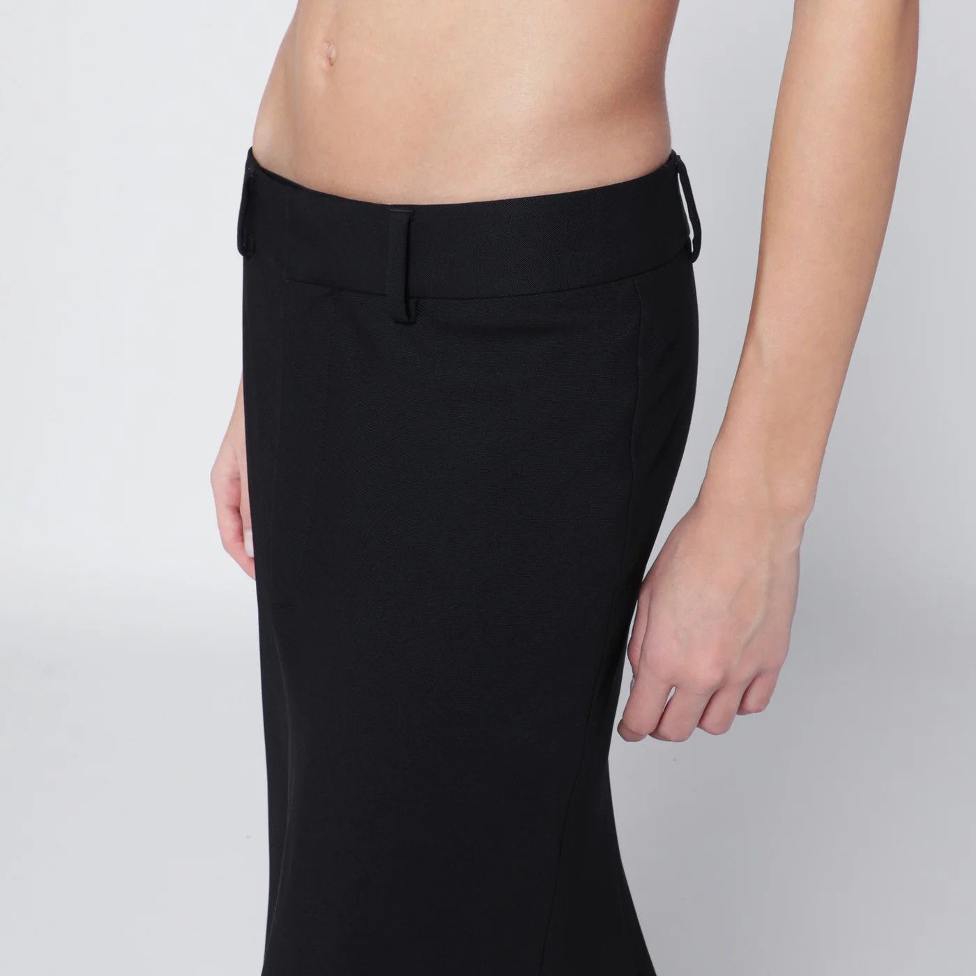 Balenciaga o1d2blof0426 Long Wool Skirt in Black Size 26" / US 2 / IT 38 - 5 Thumbnail
