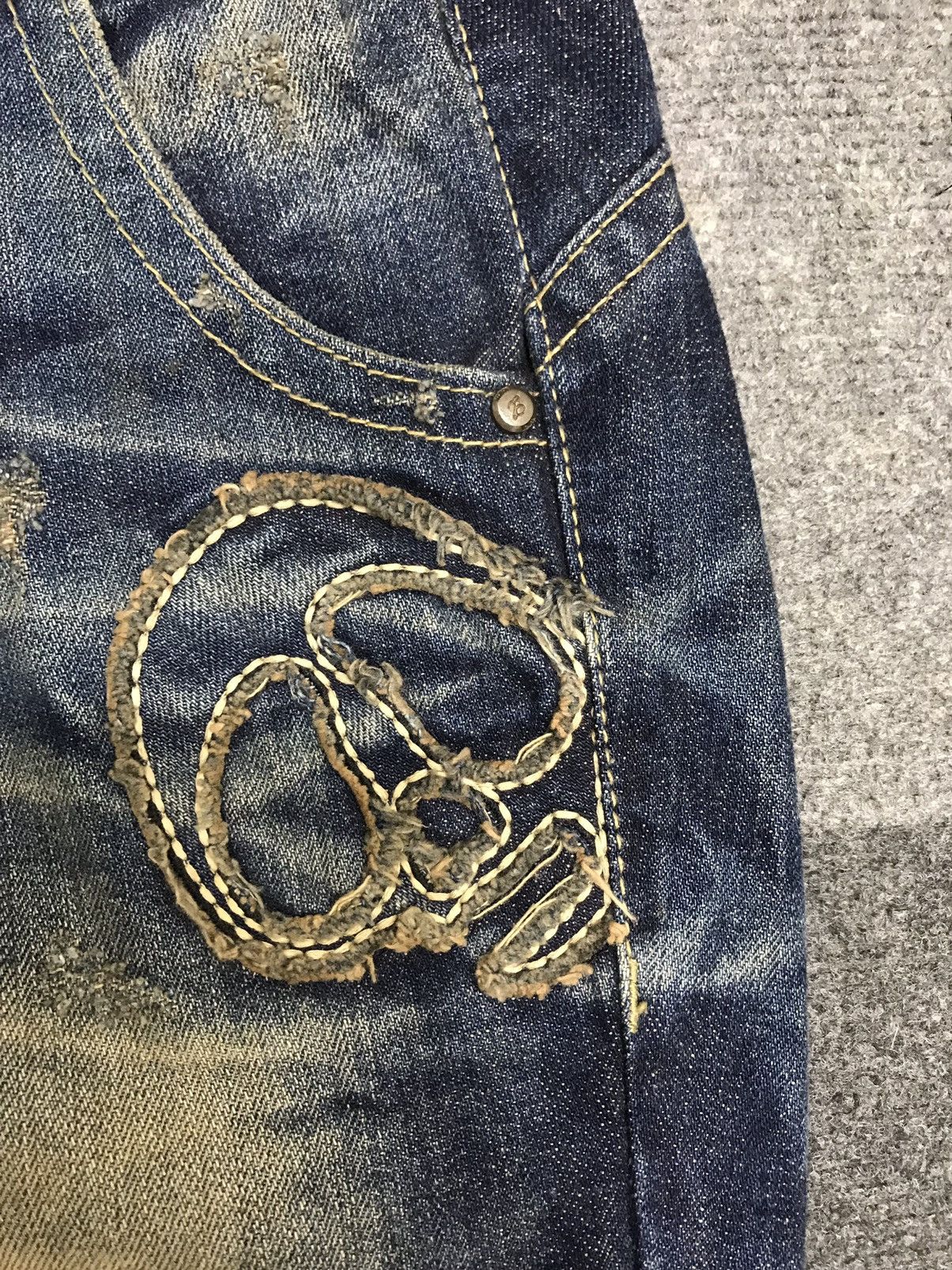Seditionaries 💥VERYRARE💥LOLITA SKULL SHORT MUDWASH DISTRESSED DENIM F455 Size US 33 - 8 Thumbnail
