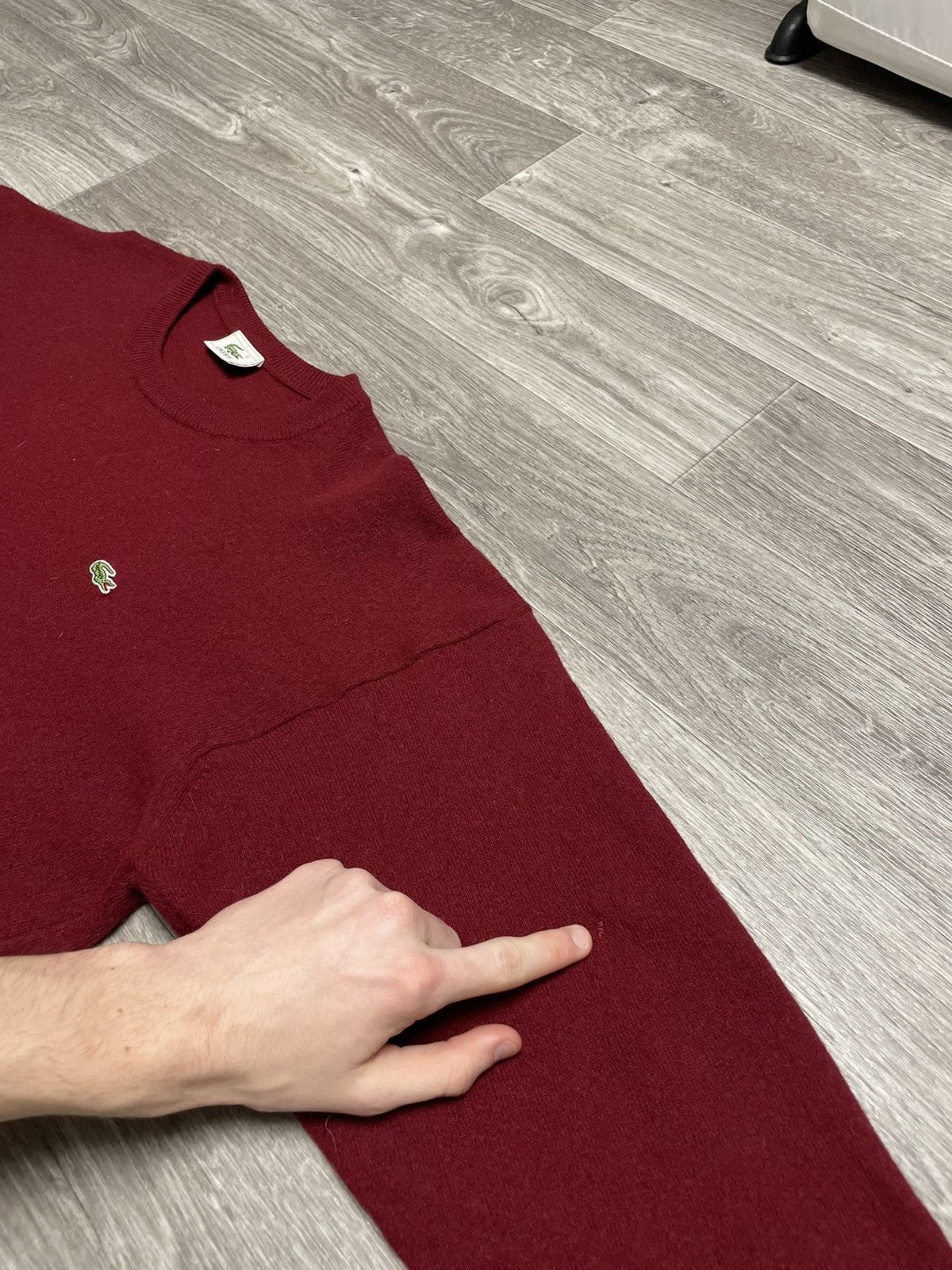 Lacoste Vintage Lacoste Burgundy Lambswool Sweater Size US XL / EU 56 / 4 - 9 Thumbnail