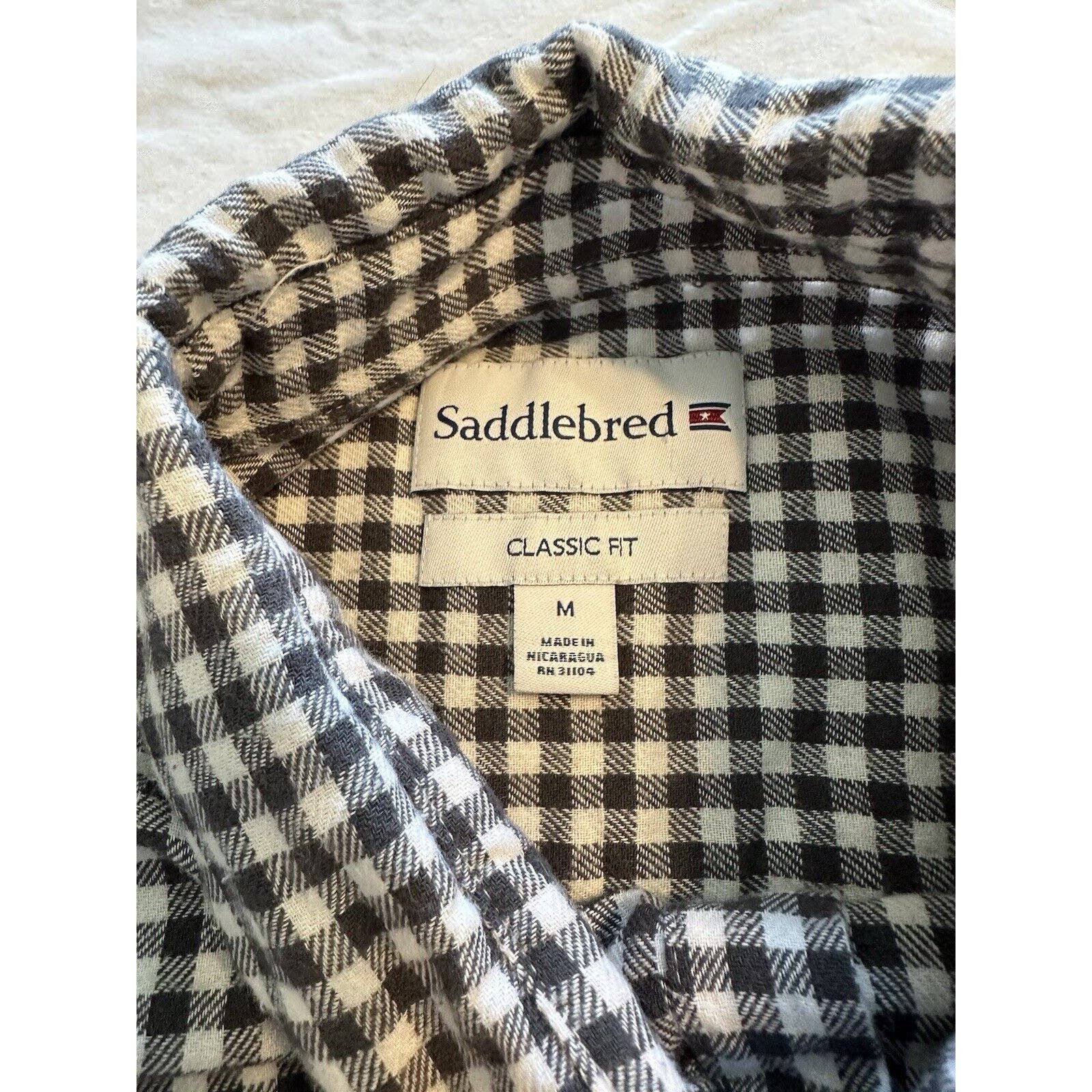 Saddlebred Saddlebred Button Flannel Shirt Black/White Check Medium Size US M / EU 48-50 / 2 - 4 Thumbnail