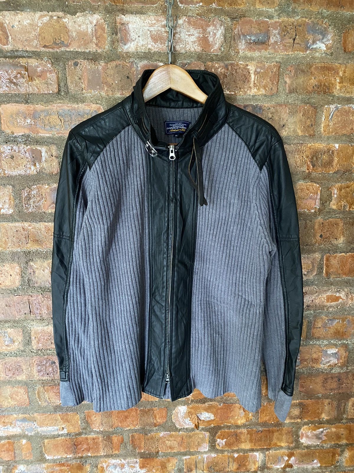 Sheepskin Leather and knit jacket