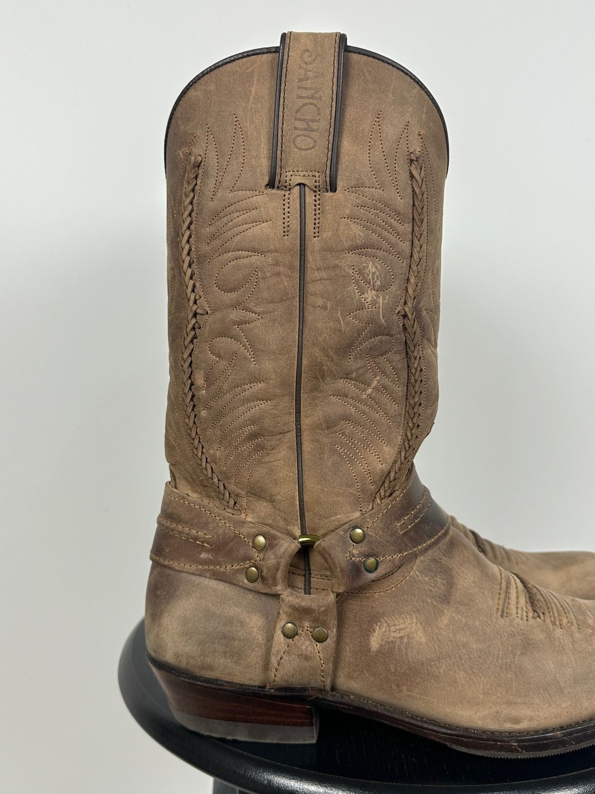 Sancho Boots Sancho Abarca 5122 Leather Cowboy Western Motorcycle Boots Size US 8 / EU 41 - 15 Thumbnail
