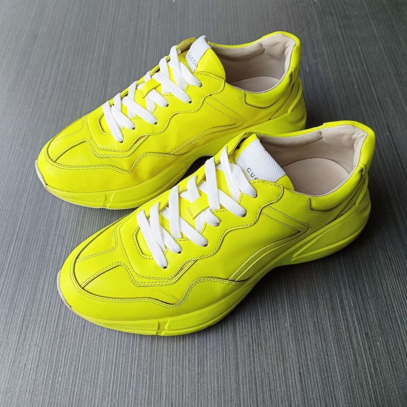 Gucci Gucci Rhyton Leather Low-top Sneakers in Yellow 0079 Size US 8.5 / EU 41-42 - 1 Thumbnail