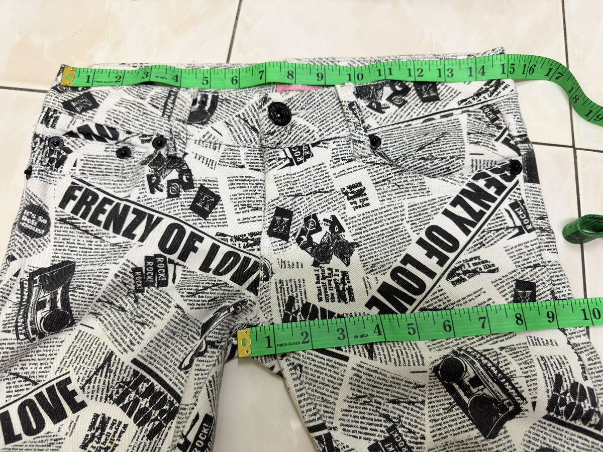 Japanese Brand Vintage INDIO Archive Newspaper Print Low Rise Slim Fit Size US 28 / EU 44 - 16 Thumbnail