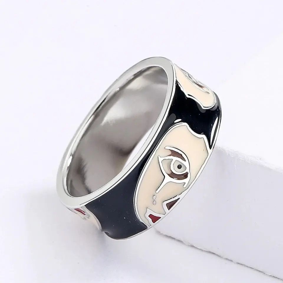 Japanese Brand Creative Handmade Irregular Half Face Enamel Heart Ring Size ONE SIZE - 4 Thumbnail