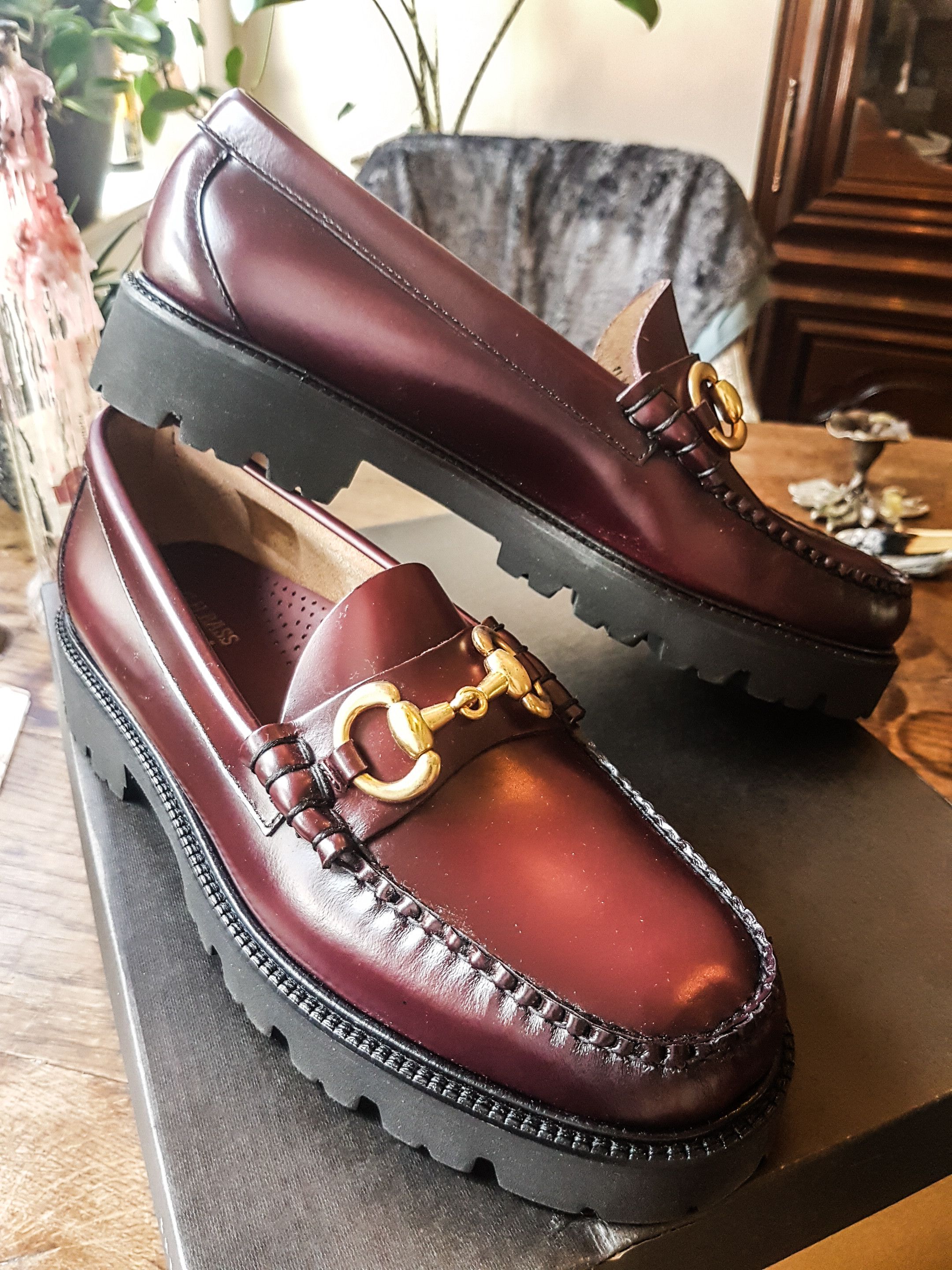 G.H. Bass & Co. Wine Red Chunky Loafers Size US 9.5 / EU 42-43 - 2 Thumbnail