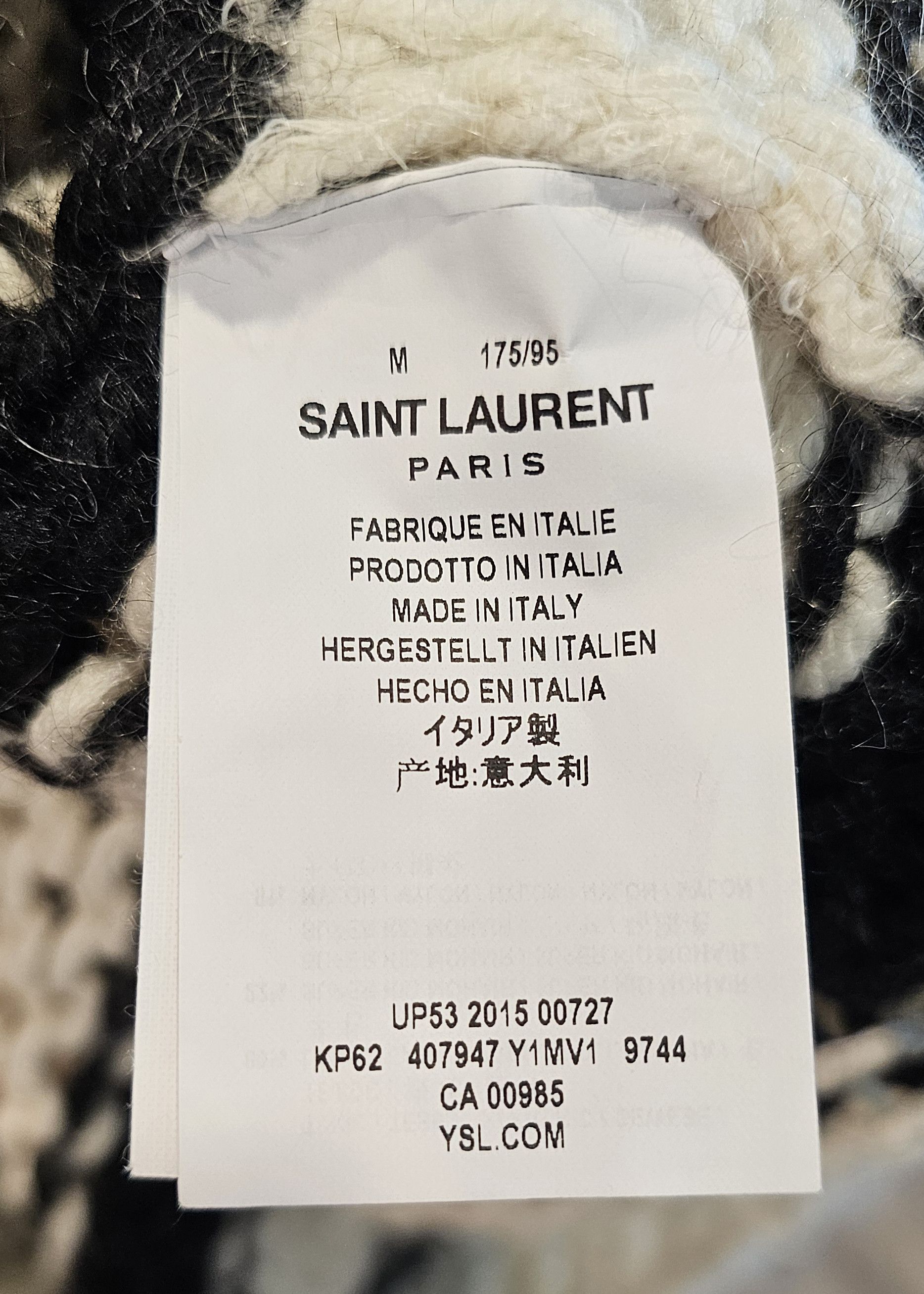 Saint Laurent Paris SS16 Striped Knit Mohair Baja Hoodie Size US M / EU 48-50 / 2 - 6 Thumbnail