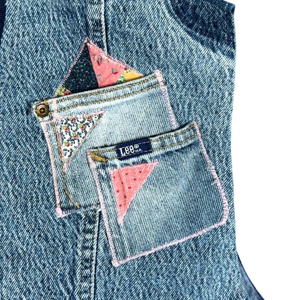 Lee VINTAGE Lee Vest Womens EXTRA LARGE Blue Patched Upcycled Denim 80s Lee Vest Womens EXTRA LARGE Blue Patched Upcycled Denim 80s Size XL / US 12-14 / IT 48-50 - 4 Thumbnail
