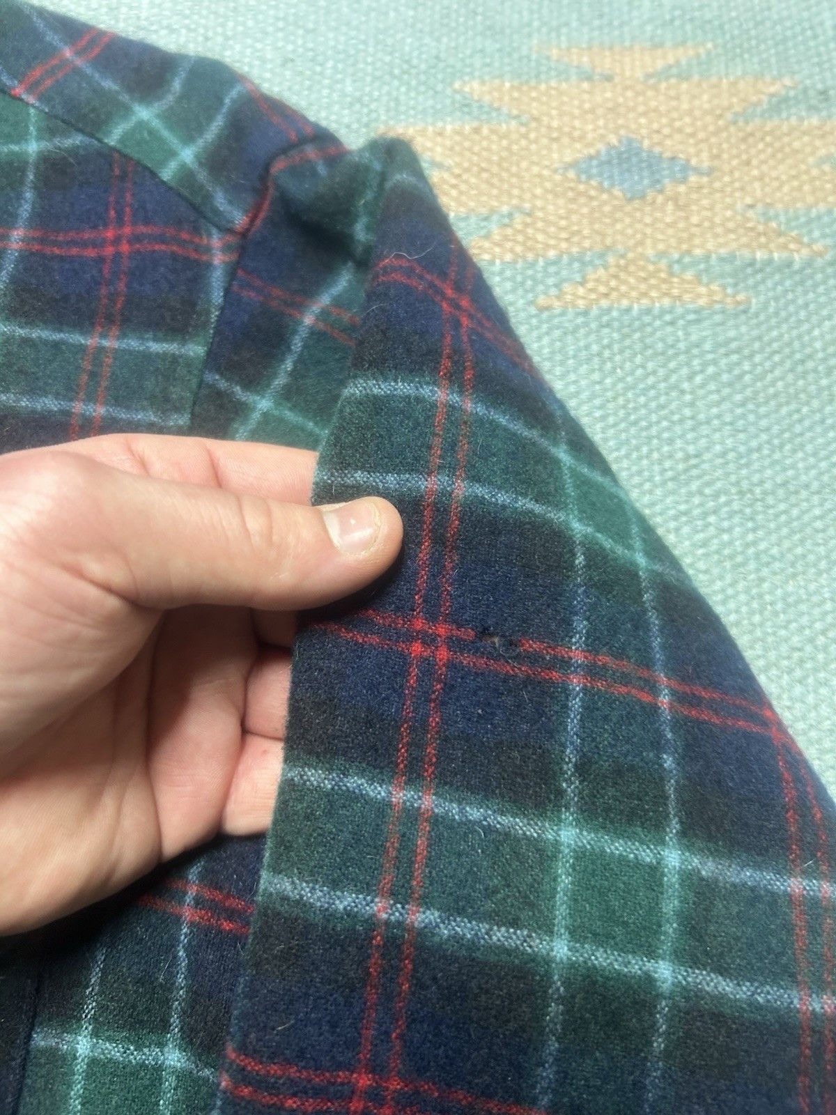 Vintage 60s Pendleton wool board shirt loop collar plaid M