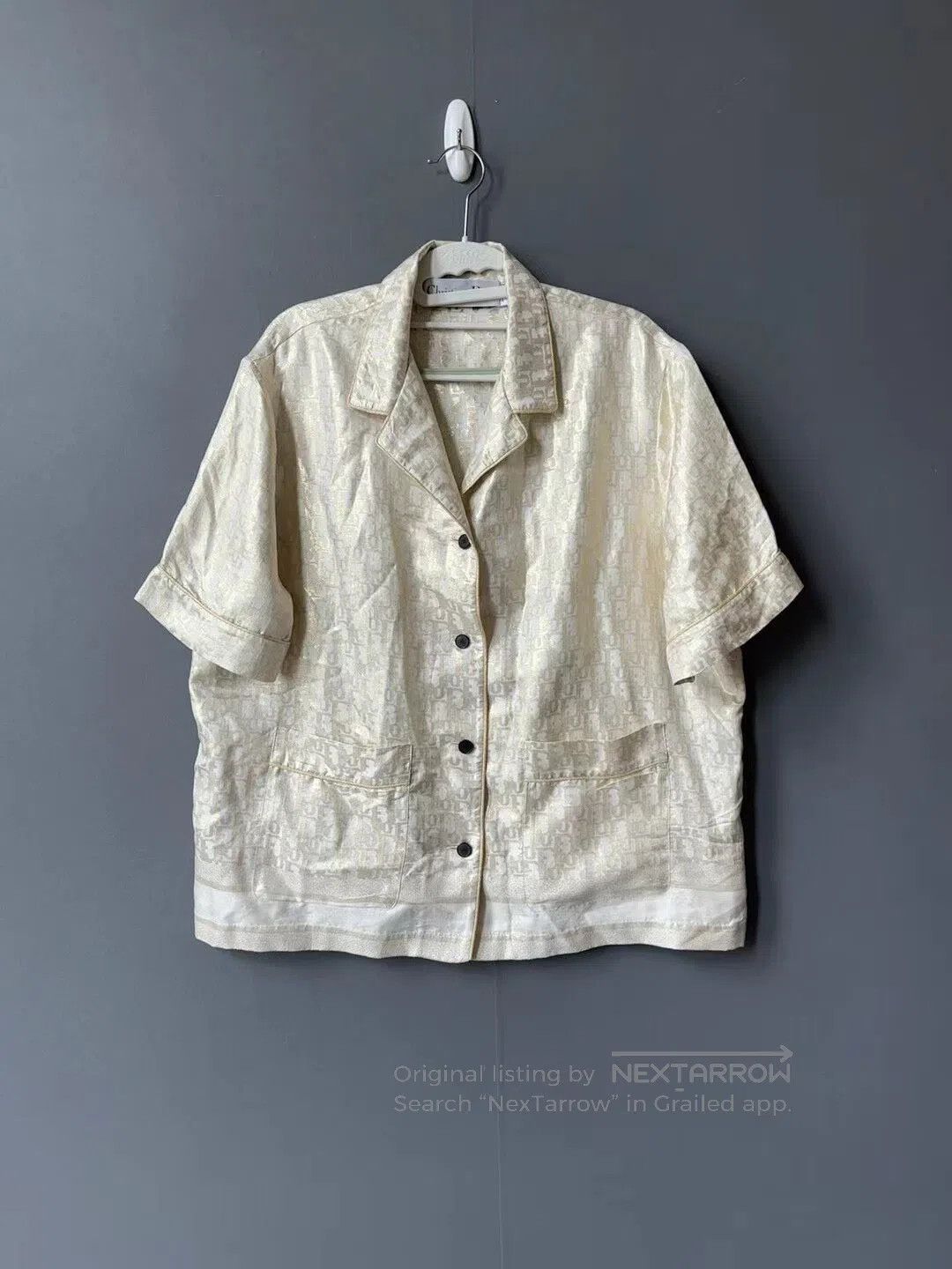 Dior Dior Gold All-Over Print Silk Short Sleeve Shirt| Size US S / EU 44-46 / 1 - 1 Thumbnail