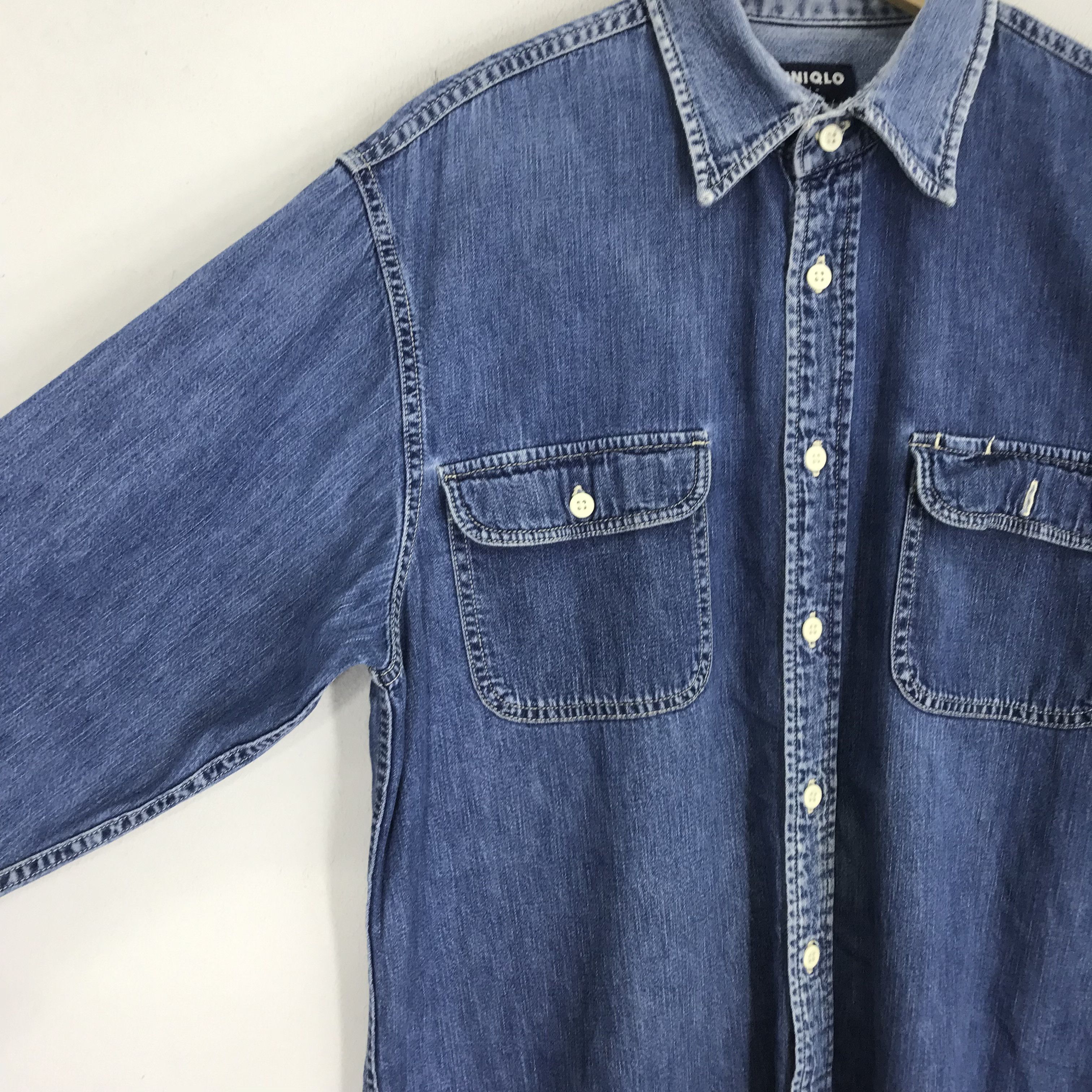 Uniqlo Vintage Uniqlo American Denim Double Pocket Button Down Size US L / EU 52-54 / 3 - 5 Thumbnail