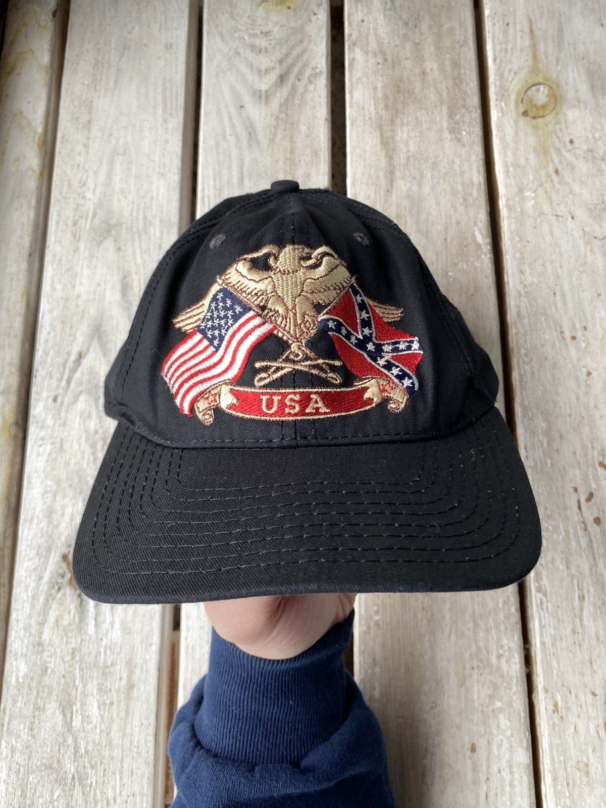 Japanese Brand × Vintage Vintage 90s Y2K Made in USA Flag Cap Hat Size ONE SIZE - 2 Thumbnail