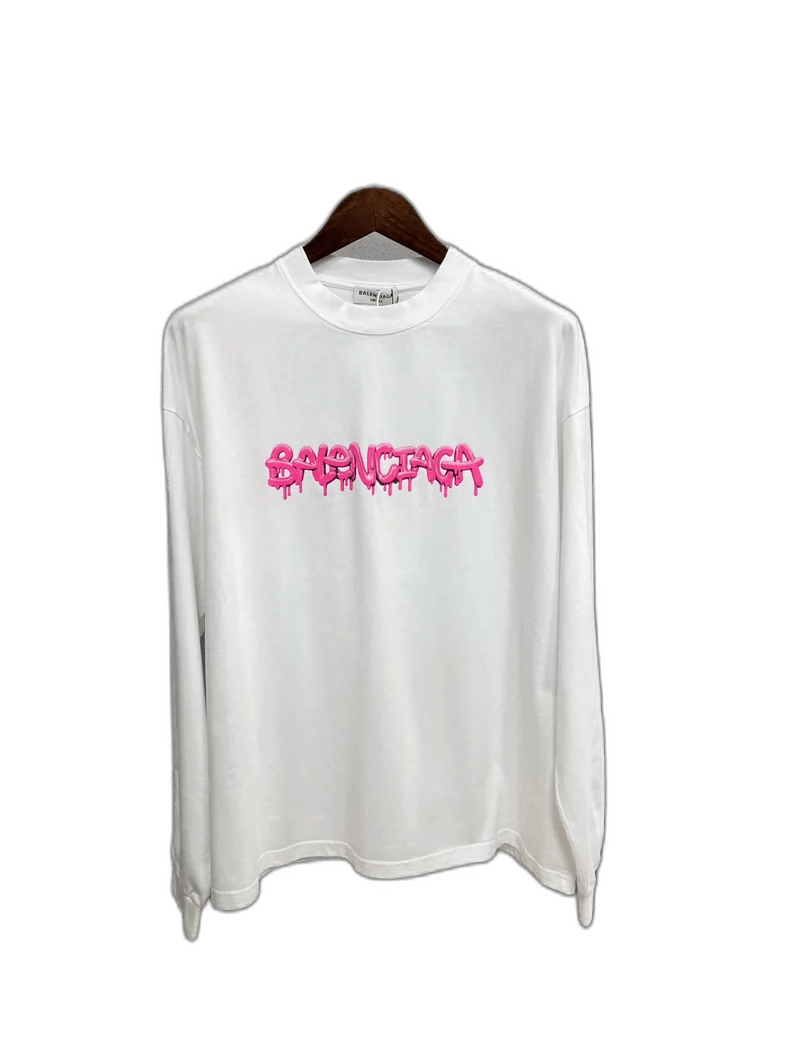 Balenciaga Balenciaga White Long Sleeve Graffiti Shirt-2505 Size L / US 10 / IT 46 - 1 Thumbnail