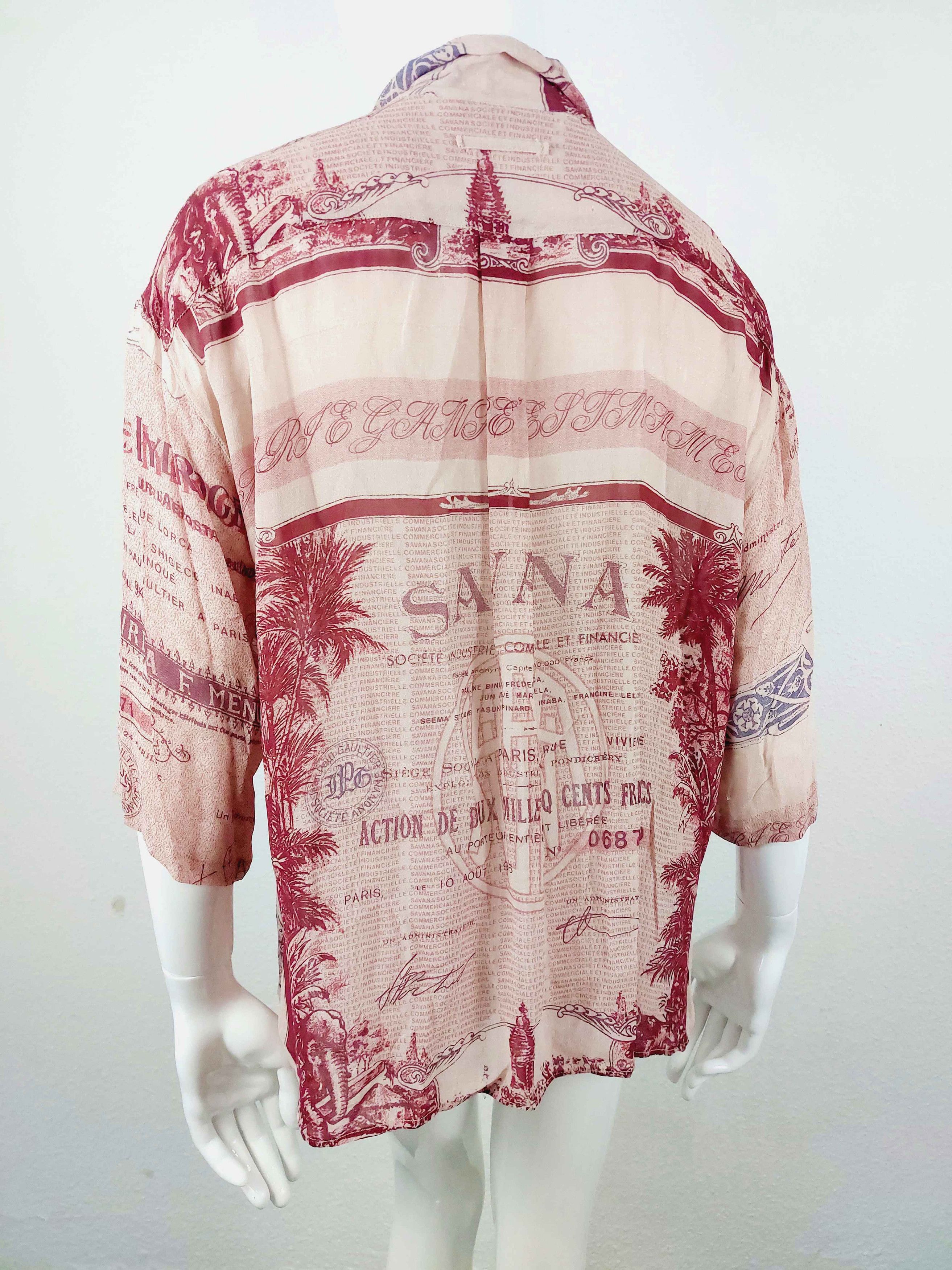 Jean Paul Gaultier 1986 Jean Paul Gaultier Pour Gibo Savana Africa Stamp Shirt Size US M / EU 48-50 / 2 - 11 Thumbnail
