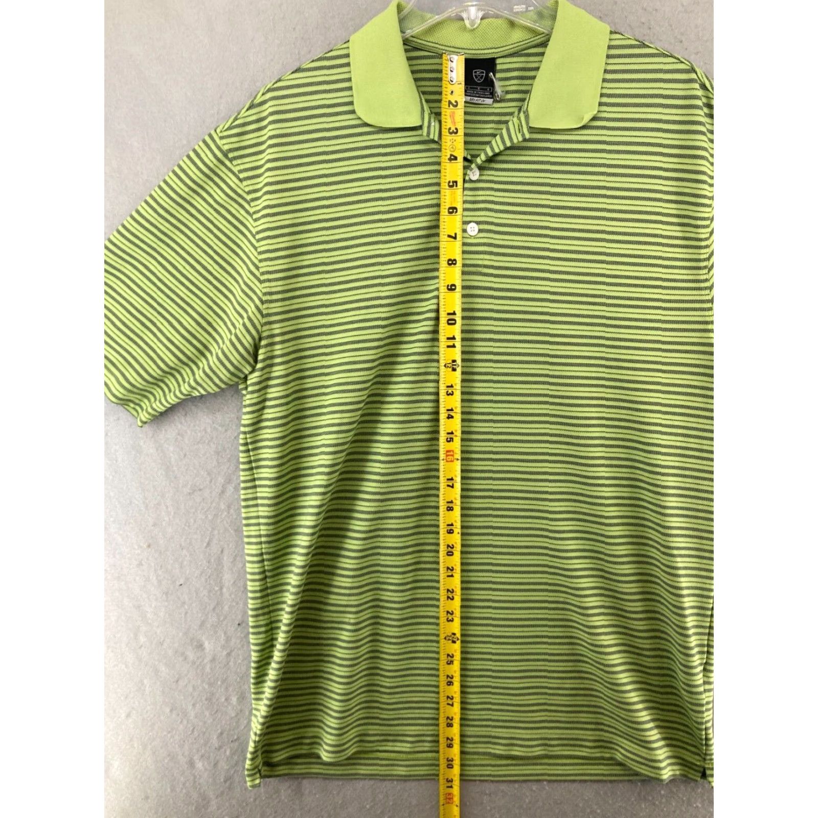 Nike Nike Dri-FIT Polo Shirt Mens Large Green Striped Polo Golf Shirt Size US L / EU 52-54 / 3 - 3 Thumbnail