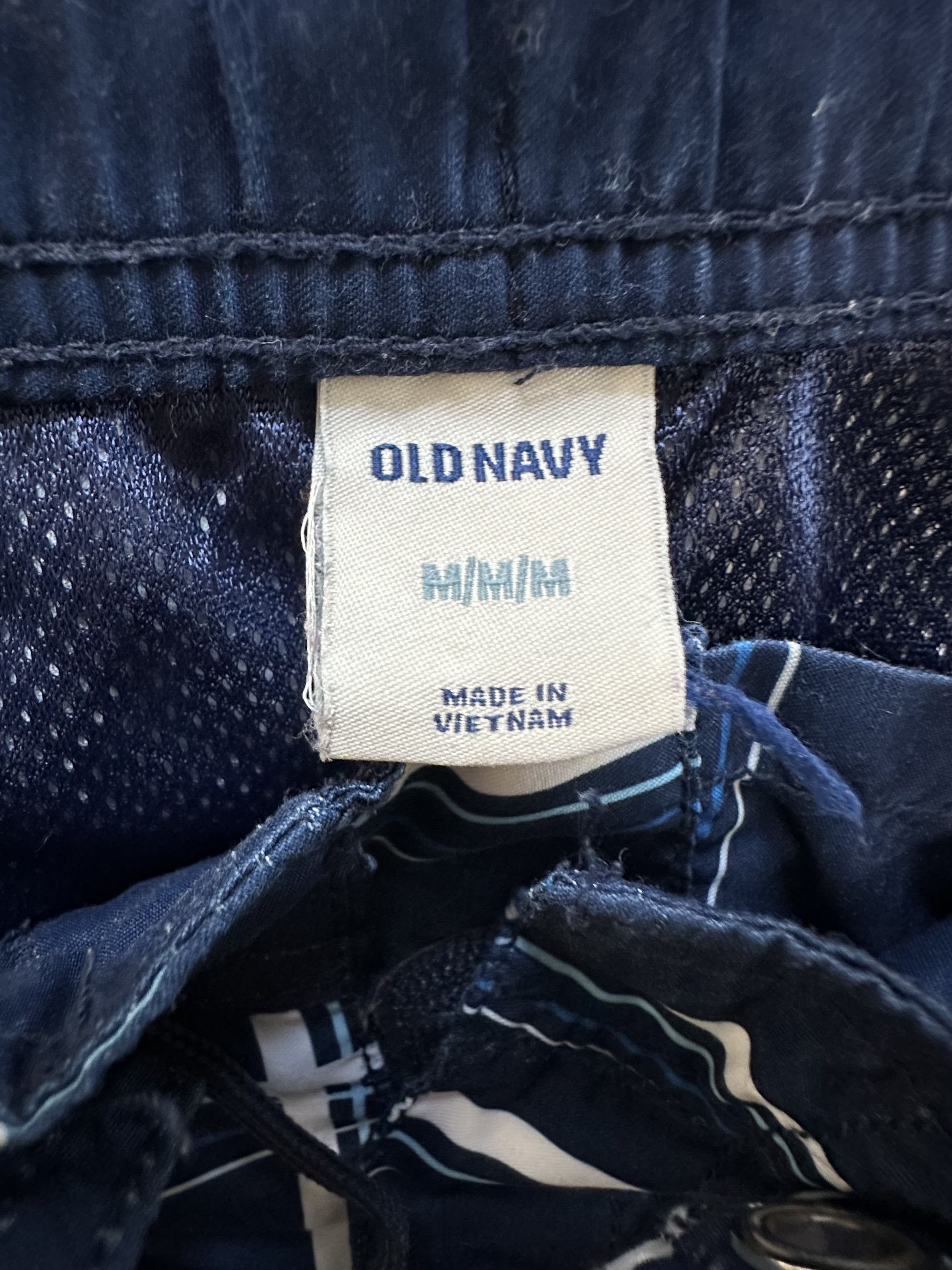 Old Navy Mens Old Navy Swim Trunks/Shorts Medium Blue/White Stripes Size US 34 / EU 50 - 2 Thumbnail