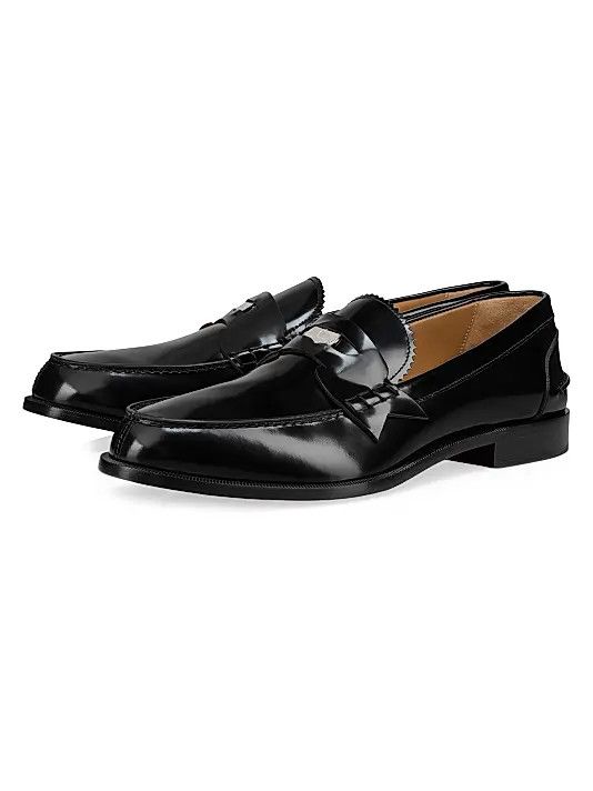 Christian Louboutin os11x0126 Penny Leather Loafers in Black Size US 9 / EU 42 - 2 Thumbnail