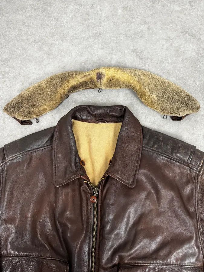 Hugo Boss 2000s Hugo Boss Aviator Brown Leather Jacket Size US L / EU 52-54 / 3 - 9 Thumbnail