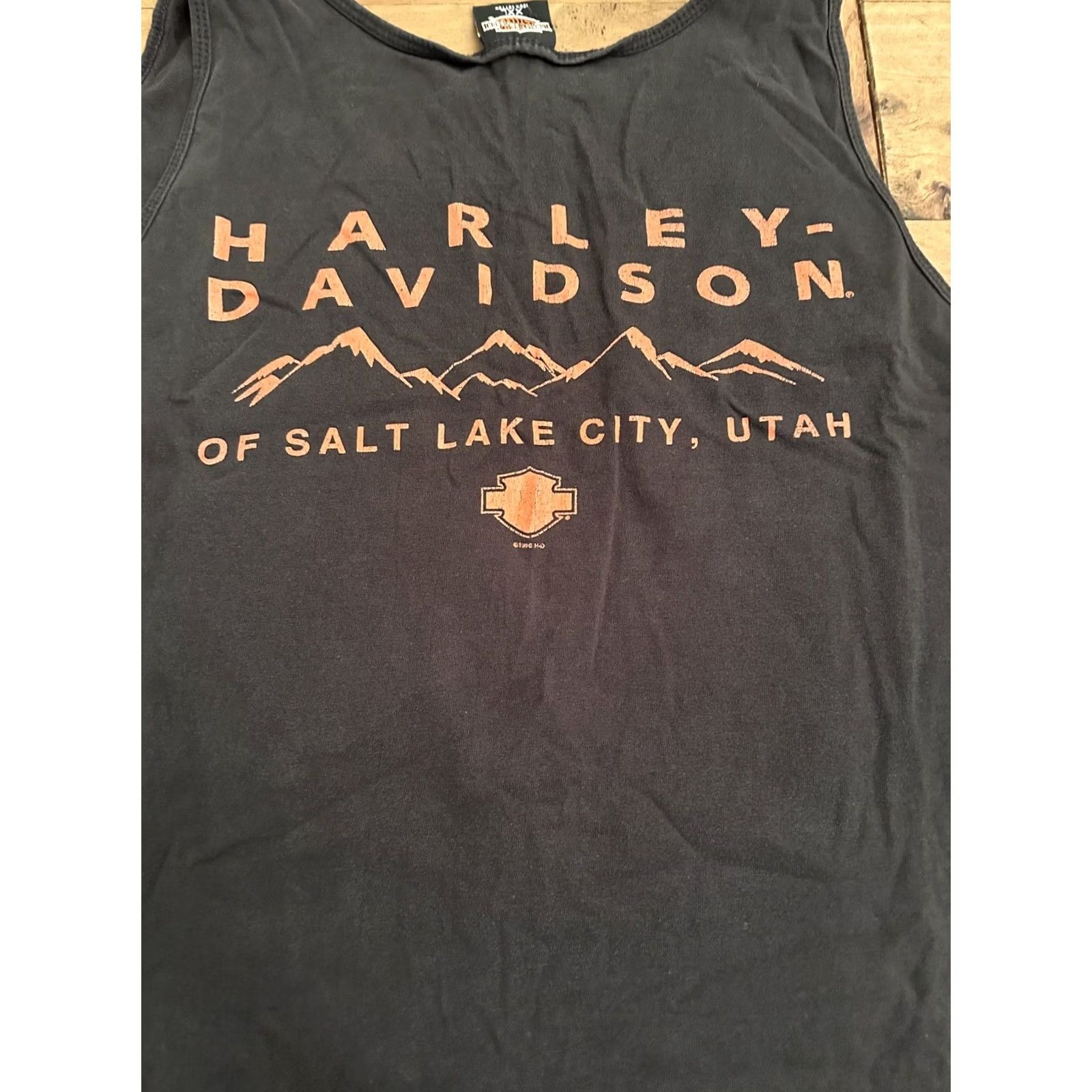 Harley Davidson VINTAGE Harley-Davidson Rebel Tank T-Shirt Mens 2XL Black Faded Salt Lake City UT Bones Couture Size US XXL / EU 58 / 5 - 6 Thumbnail