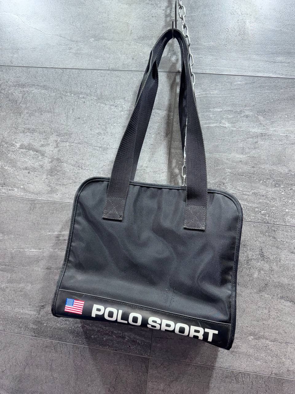 Polo Ralph Lauren Vintage Polo Sport Black Tote Bag 90s Handbag Size ONE SIZE - 11 Thumbnail