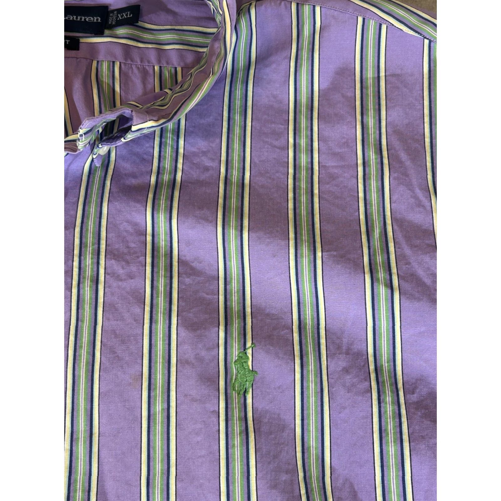 Ralph Lauren Ralph Lauren Shirt Mens 2XL Purple Stripe Long Sleeve Button Polo XXL Custom Fit Size US XXL / EU 58 / 5 - 2 Thumbnail