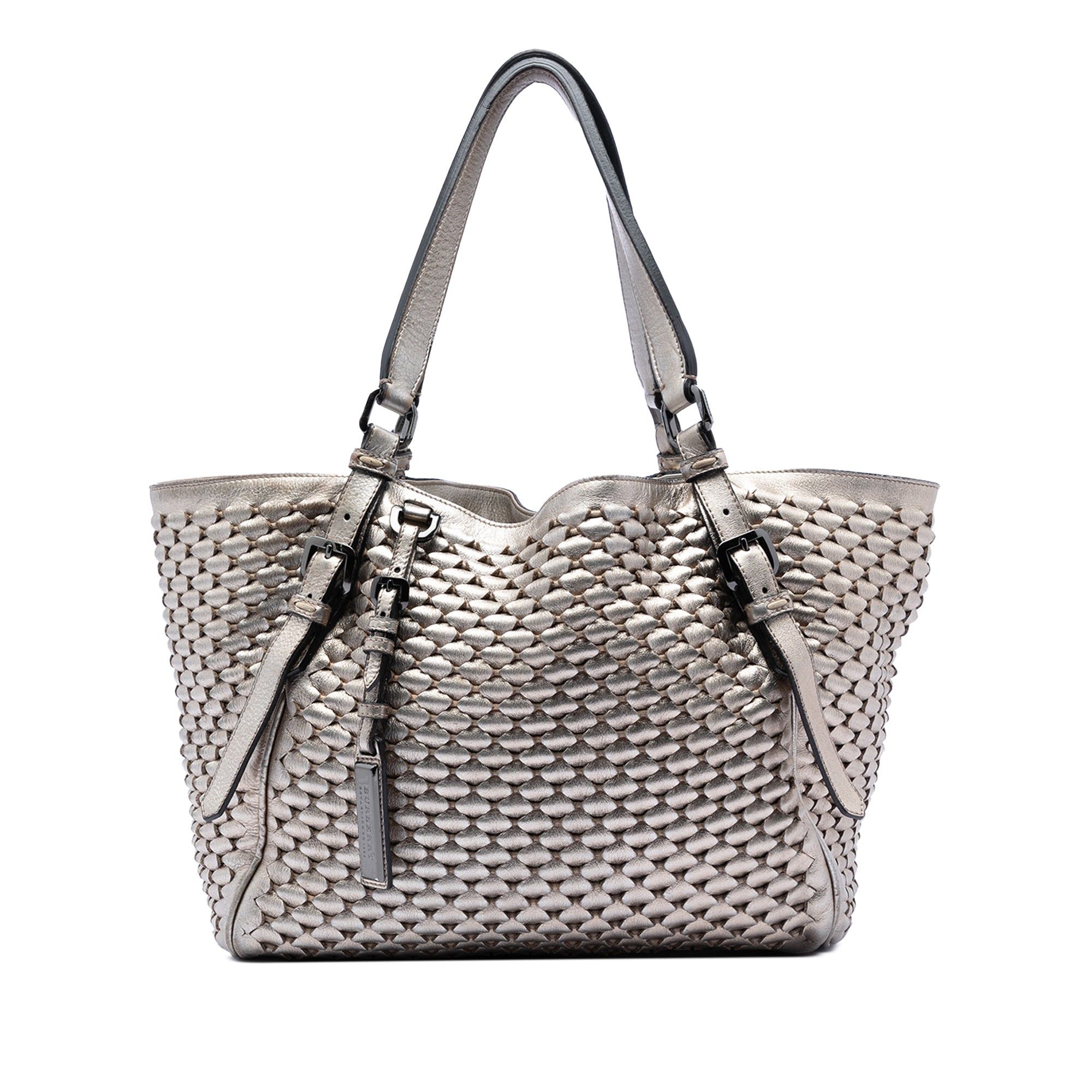 Burberry Metallic Woven Leather Tote Size ONE SIZE - 1 Thumbnail
