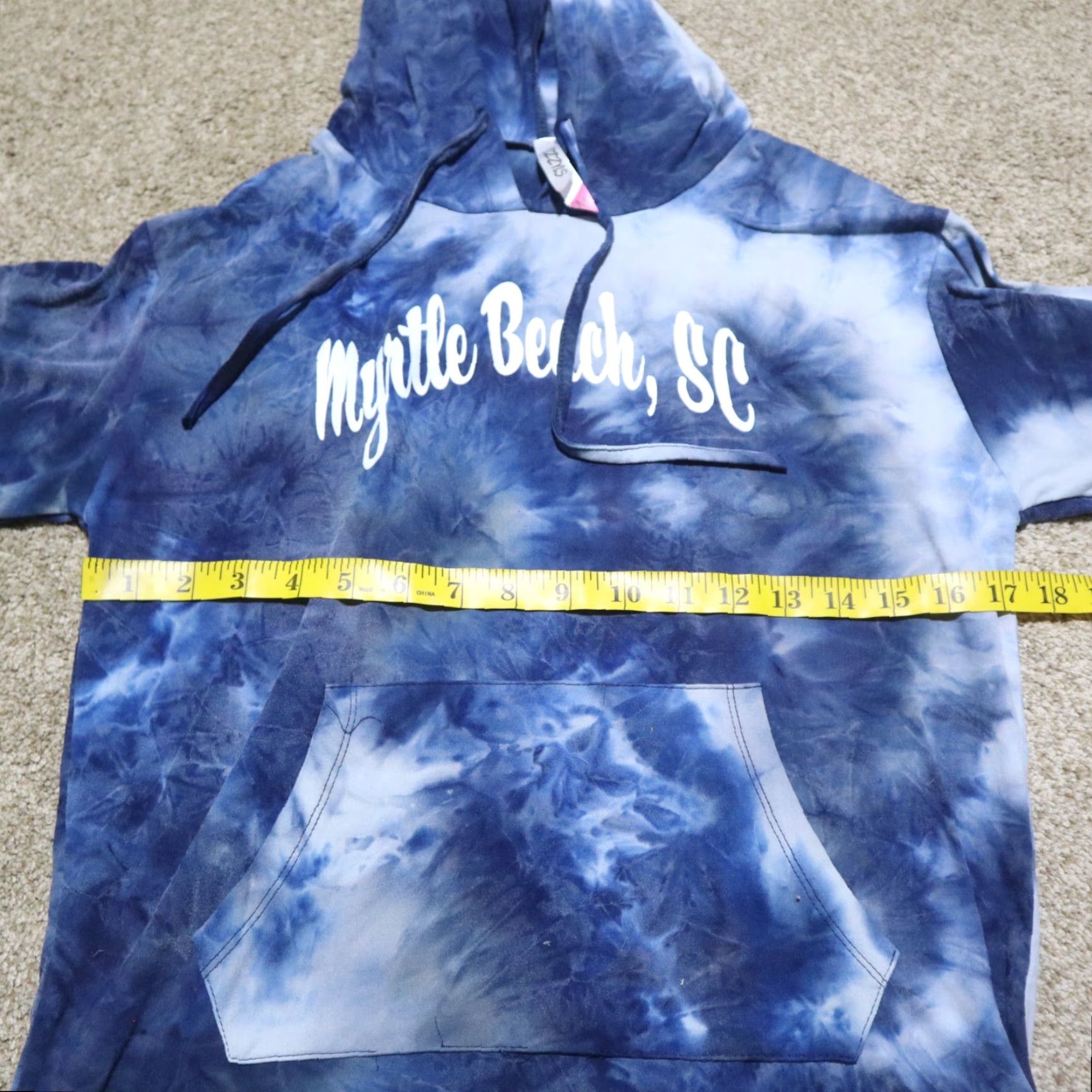 Vintage Myrtle Beach SC South Carolina Pullover Lightweight Hoodie Shirt XL Blue Logo Embroidered Classic College Sports Outdoor Women Size XL / US 12-14 / IT 48-50 - 4 Thumbnail