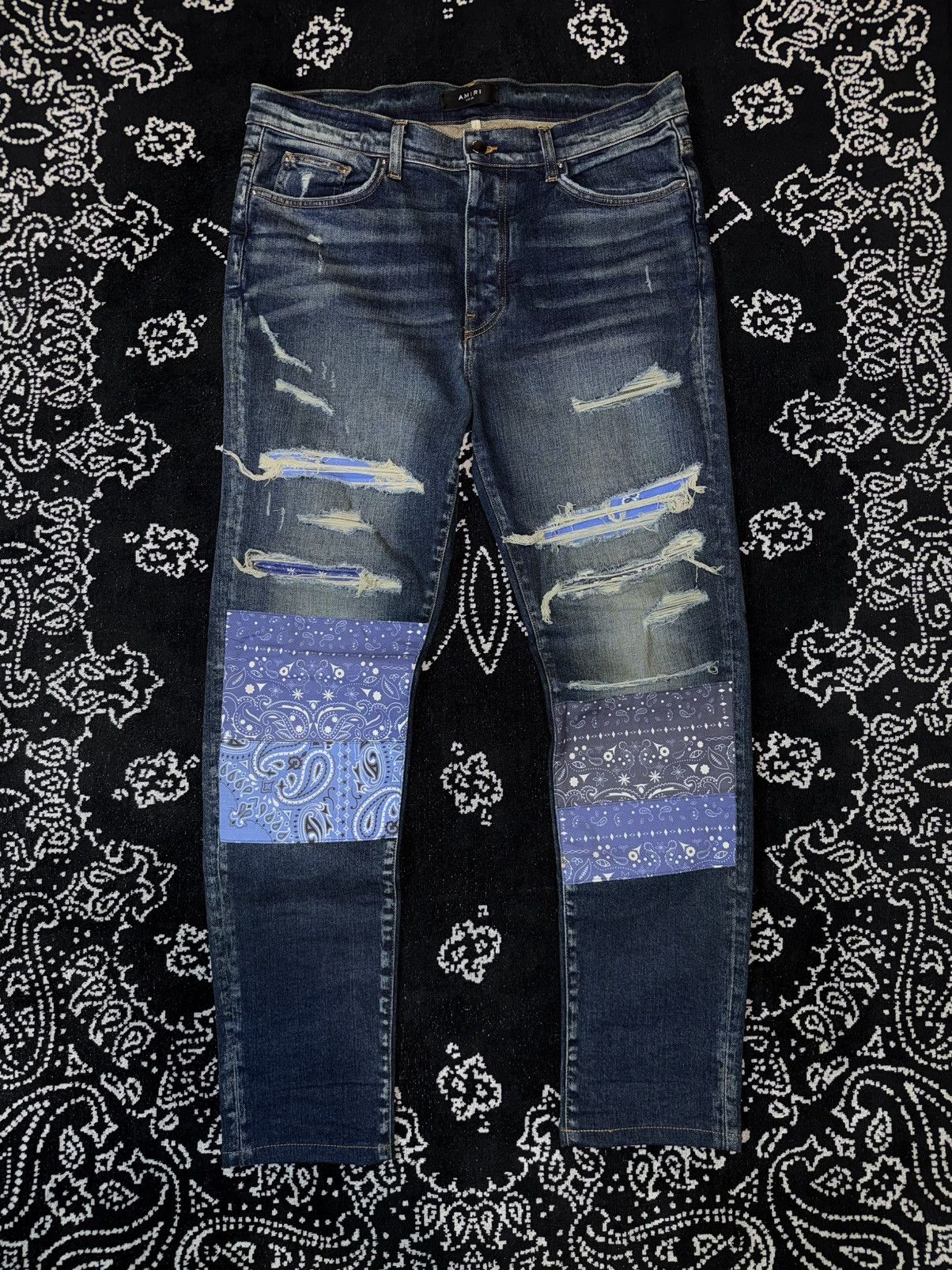 Amiri AMIRI BANDANA PURPLE PATCH JEANS Size US 36 / EU 52 - 7 Thumbnail