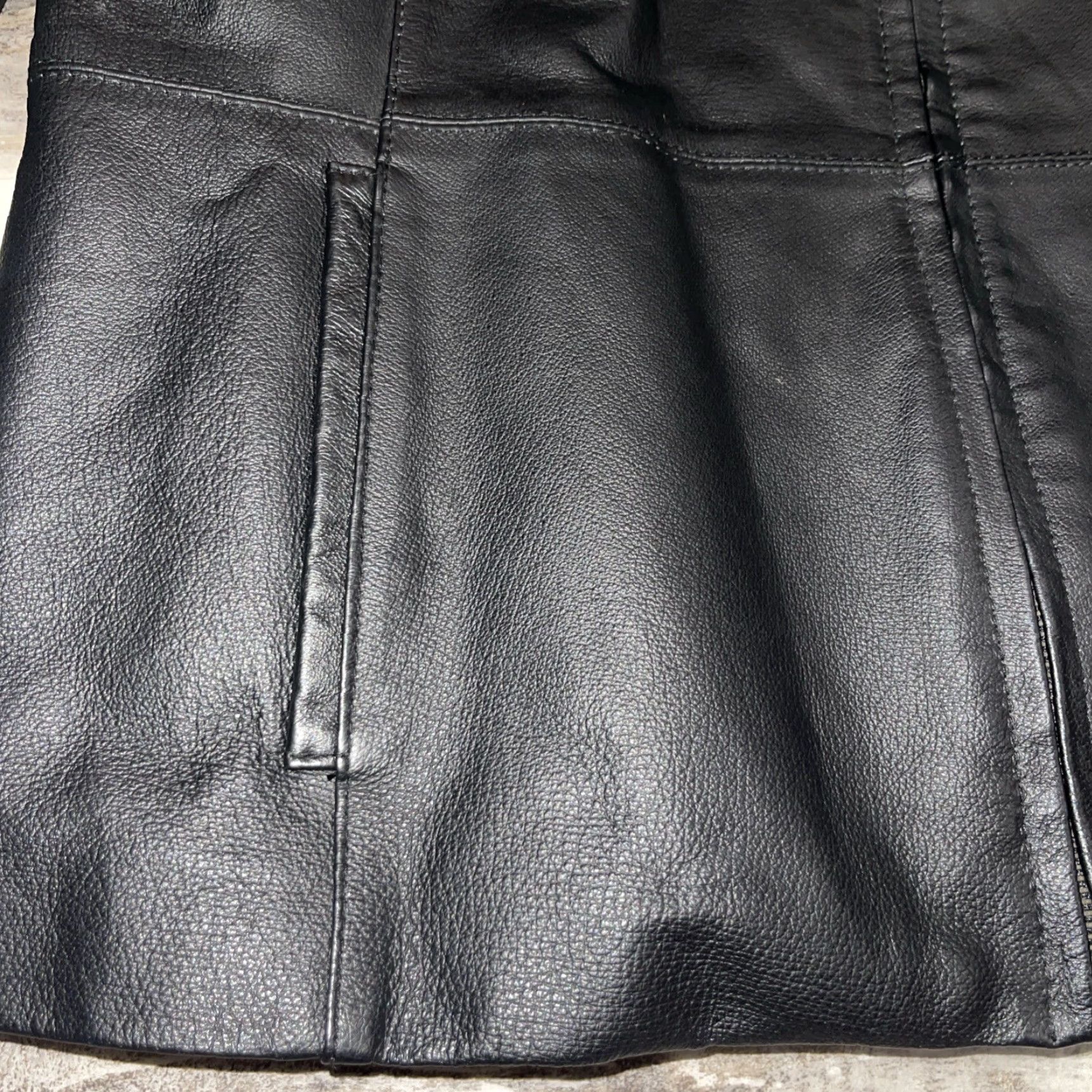 Worthington Worthington Women’s Jacket Black Leather Coat Mid-Length Zip Up L Classic Lined 90s City Professional Women's Coat Size L / US 10 / IT 46 - 4 Thumbnail