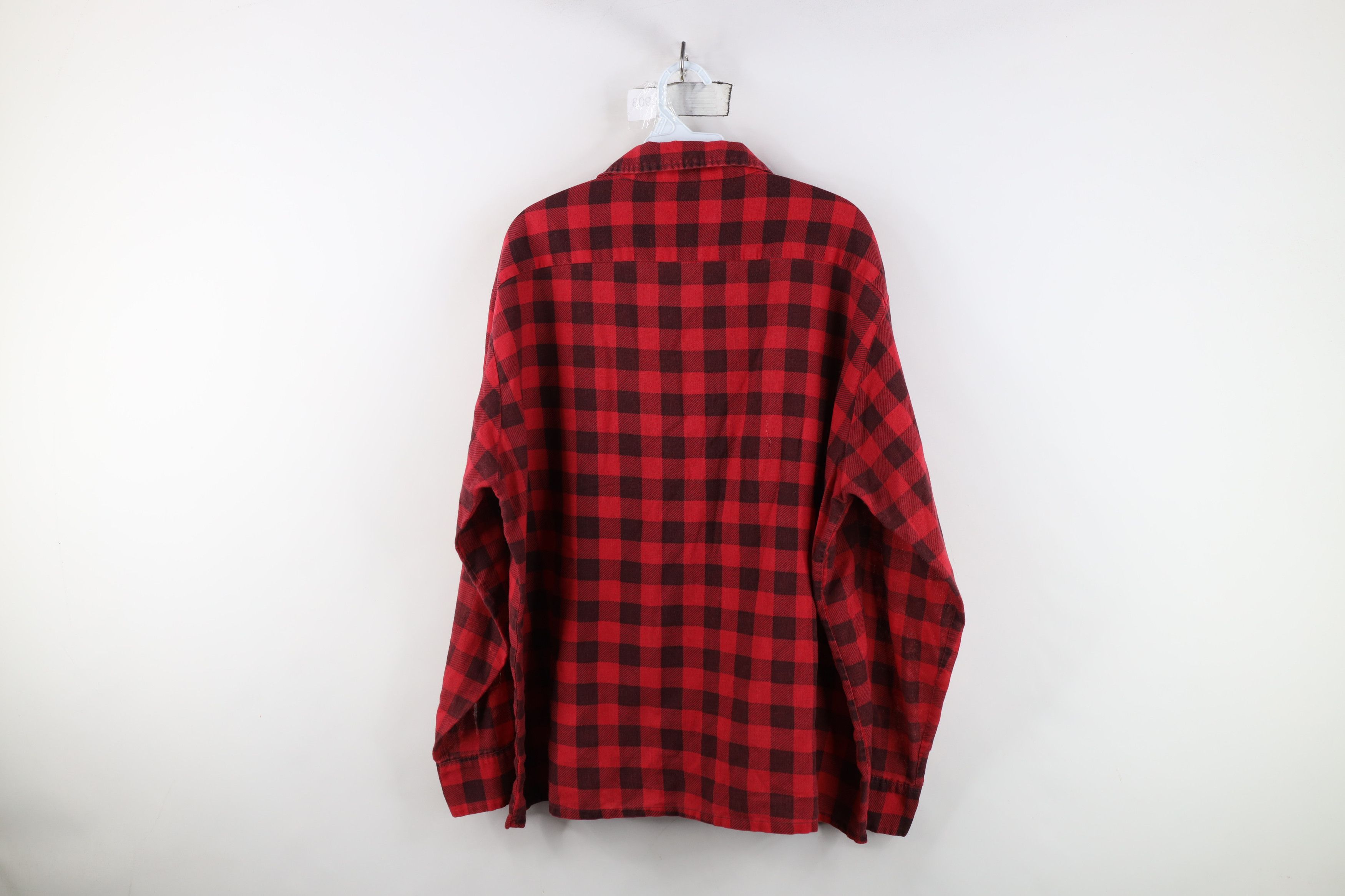 Vintage Vintage 70s Streetwear Flannel Collared Button Shirt Red Size US XL / EU 56 / 4 - 12 Thumbnail
