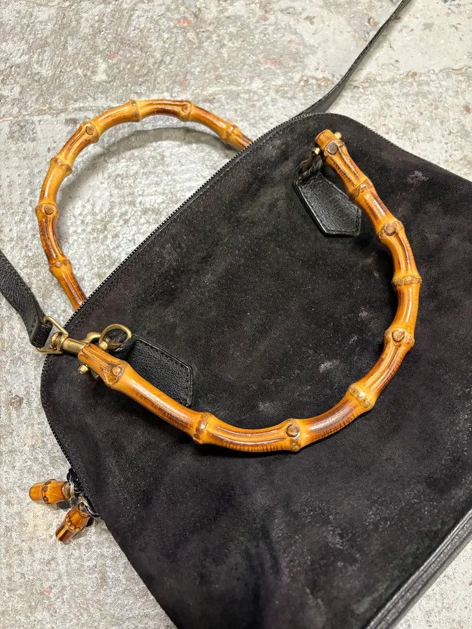 Gucci FW2006 Gucci Black Suede Bamboo Handle Bag Size ONE SIZE - 6 Thumbnail