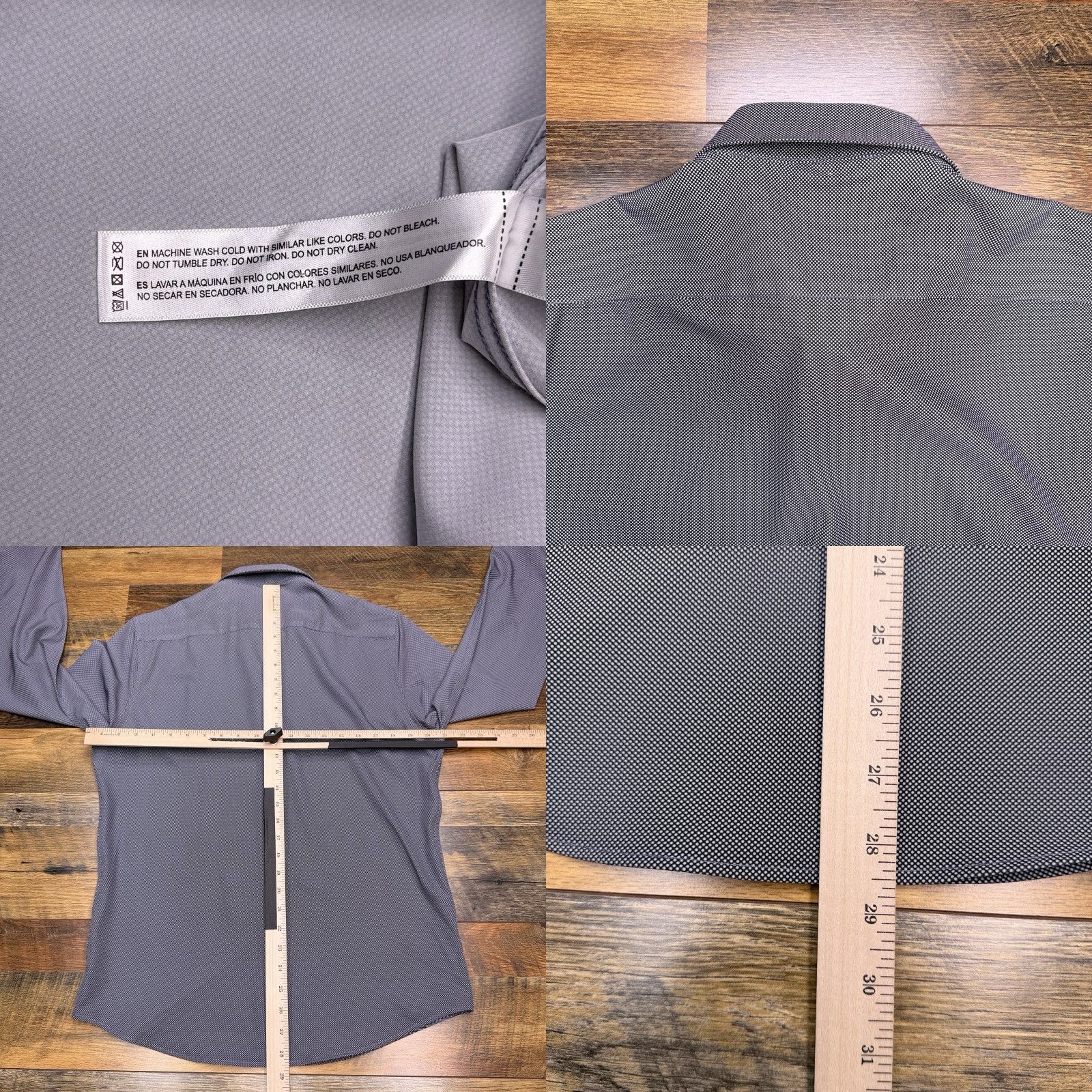 Vintage Ricky Singh Denim And Flower Tech Comfort Shirt Mens M Gray Button-Up Dot Long Sleeve Stretch Non-Iron Moisture Wicking Size US M / EU 48-50 / 2 - 8 Thumbnail