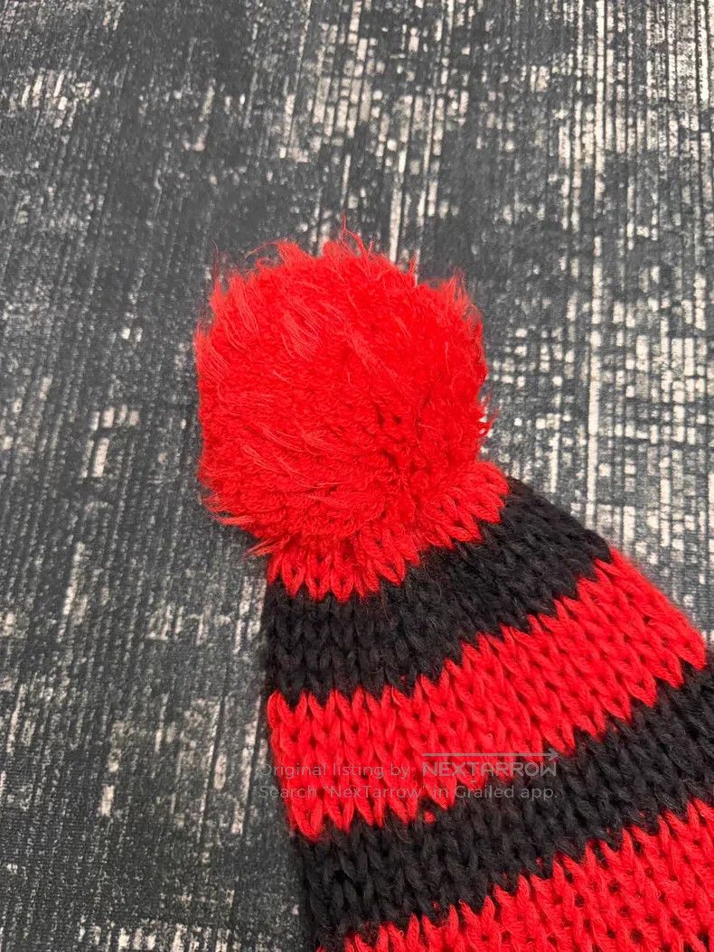 Saint Laurent Paris Saint Laurent Paris Red and Black Striped Knit Cap Size ONE SIZE - 2 Thumbnail