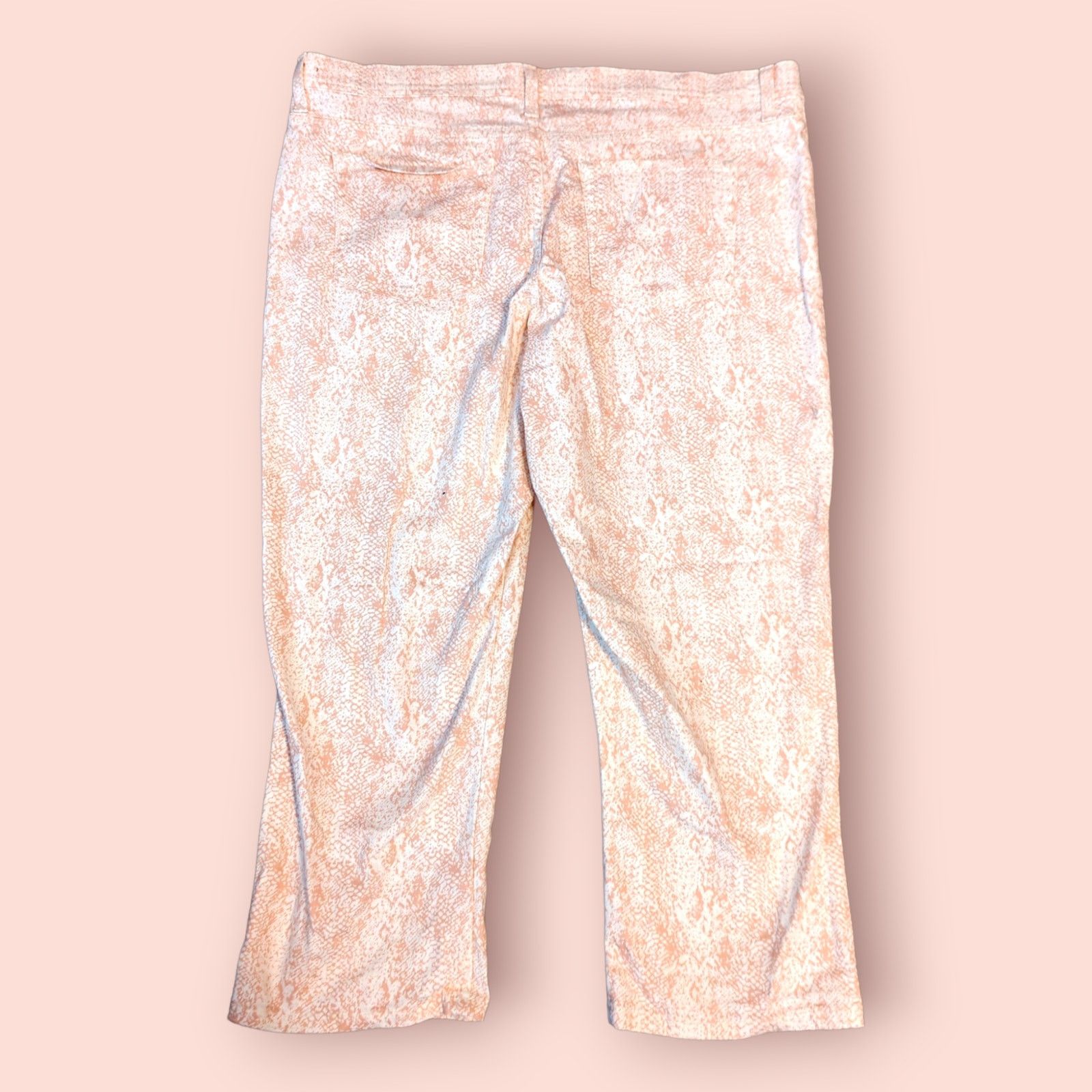 Lee LEE Natural Fit Peach Snakeskin Print Capri Jeans 18 Medium Size 40" / US 18 - 4 Thumbnail
