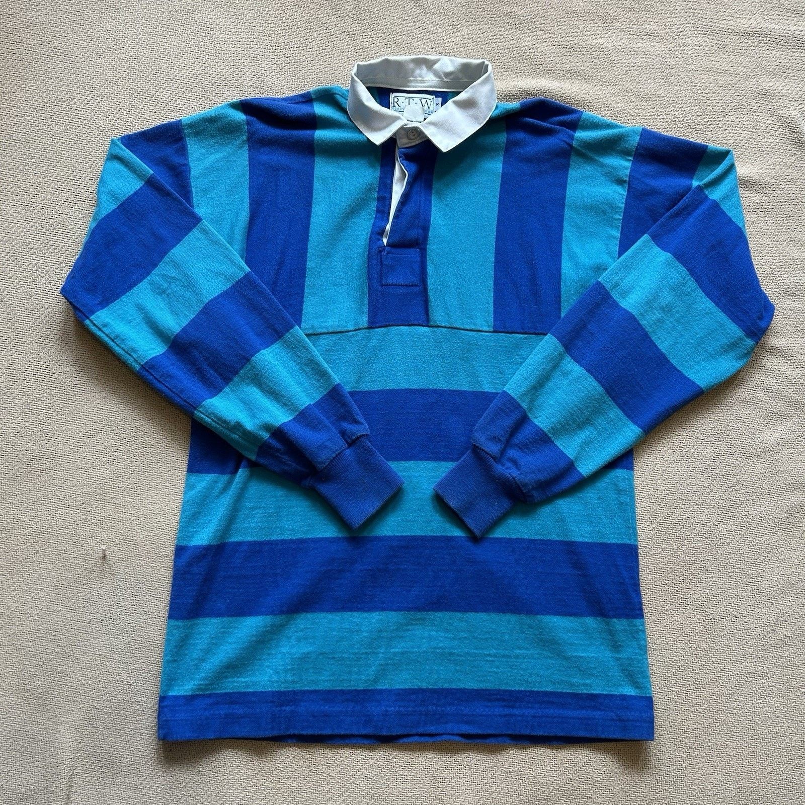 Vintage 90s Ready To Wind Down Rugby Striped Polo Button Up Shirt Size US S / EU 44-46 / 1 - 1 Thumbnail