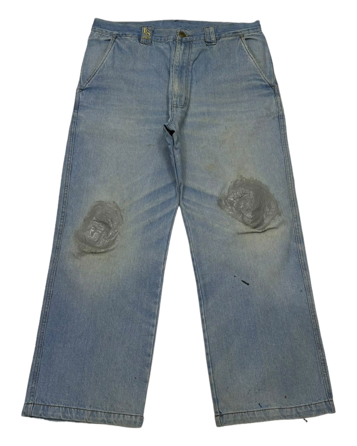 Issey Miyake VINTAGE IS SPORT BAGGY DISTRESS DESTROY DENIM JEANS Size US 34 / EU 50 - 2 Thumbnail