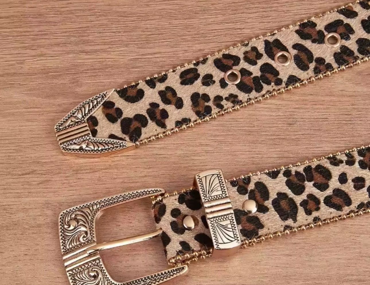 Other Punk Designer Streetwear Leopard Print PU Leather Belt Size ONE SIZE - 5 Thumbnail