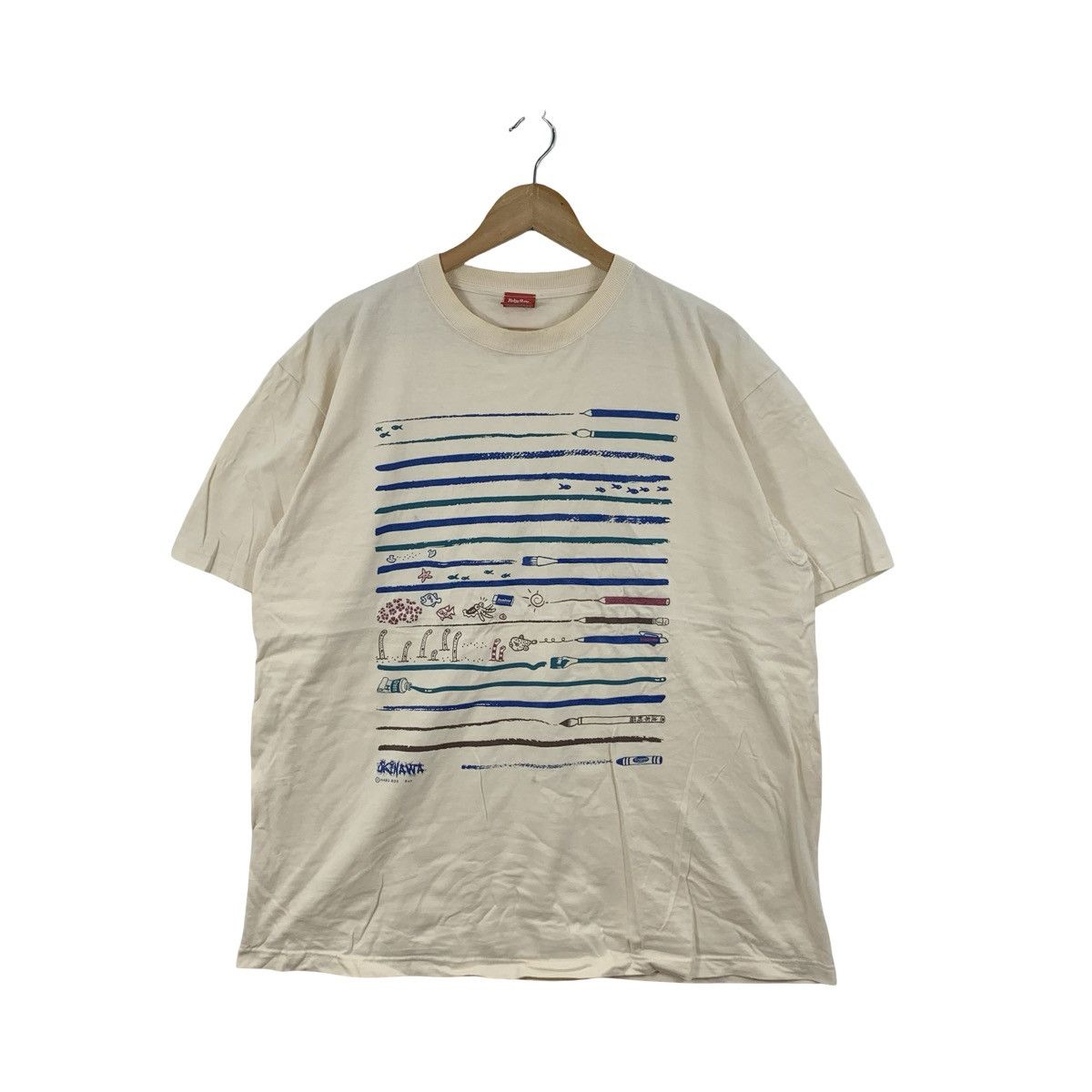 Vintage Vintage HABU BOX JAPAN Souvenir Crayon Illustration Tee Size 3XL / US 20-22 - 1 Thumbnail