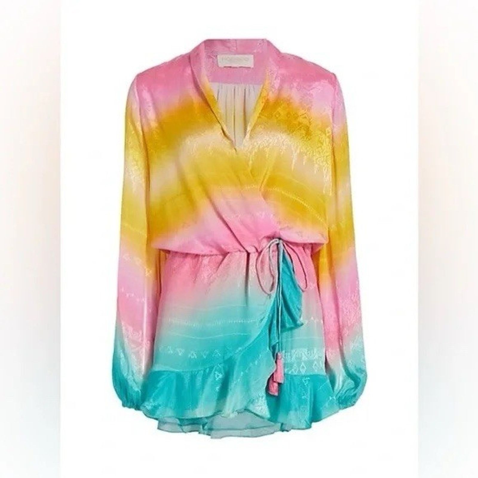 Rococo Sand Rococo Sand Wrap Mini Dress (L) Ombré Luxe Ibiza Boho Size L / US 10 / IT 46 - 1 Thumbnail